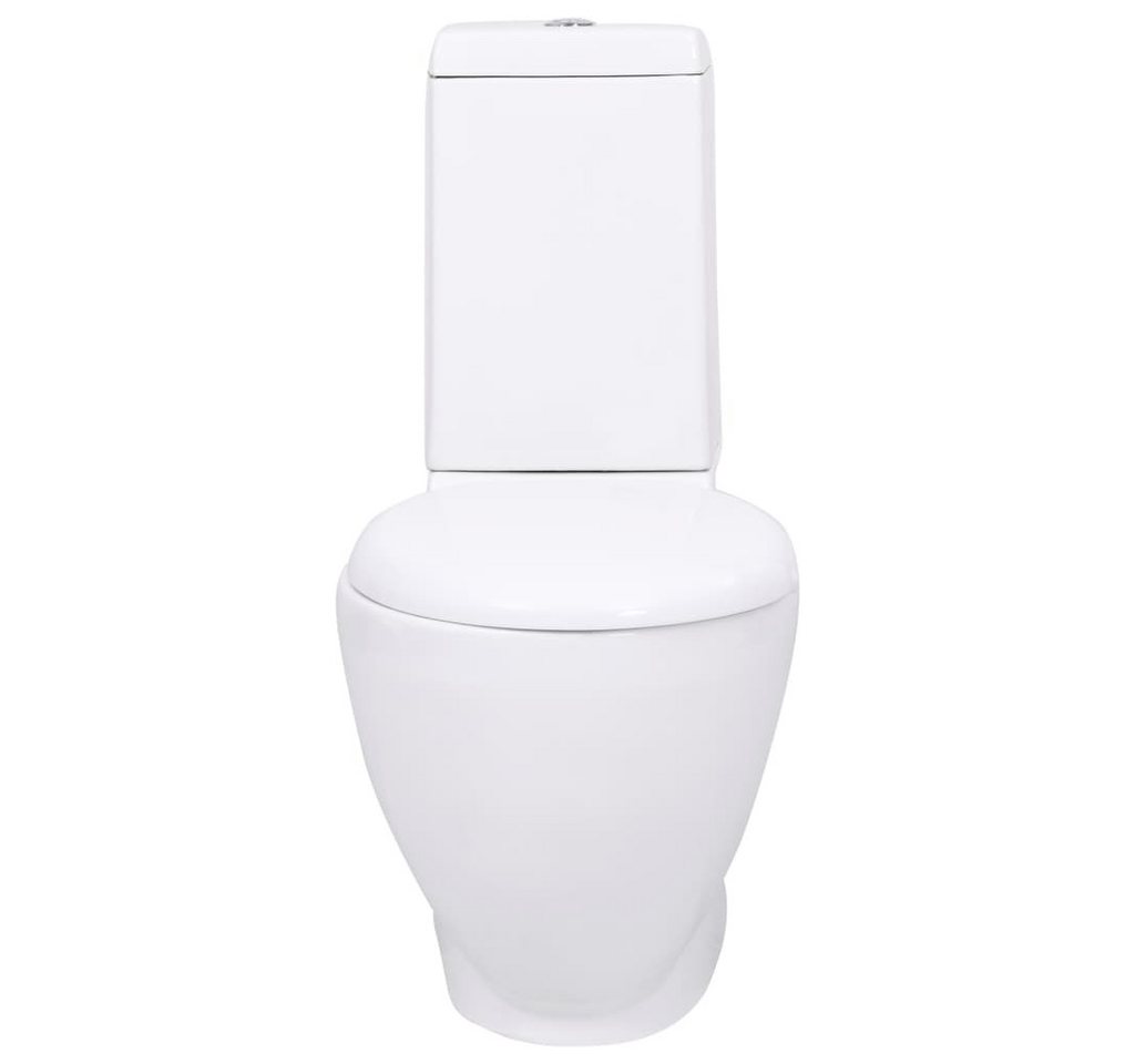 Thumbnail - vidaXL Tiefspül-WC, WC Keramik-Toilette Badezimmer Rund Senkrechter Abgang Weiß