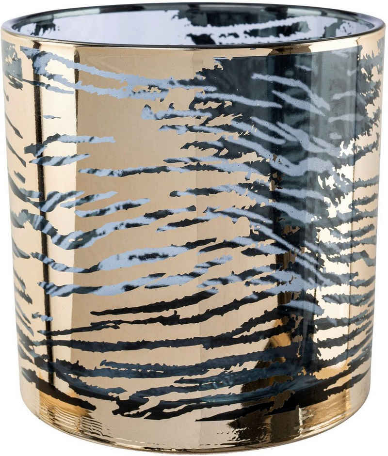 Creativ home Windlicht Kerzenhalter LEOPARD (1 St), Teelichthalter aus Glas, Höhe ca. 15 cm