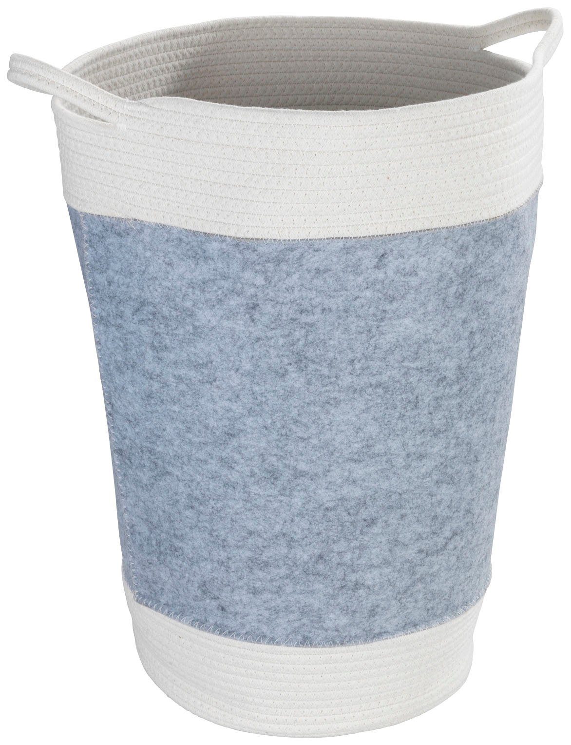 WENKO Aufbewahrungskorb Bea (1 St), aus recyceltem Polyesterfilz, 75 L  Volumen, ideal für Badezimmer, Schlafzimmer oder im Flur