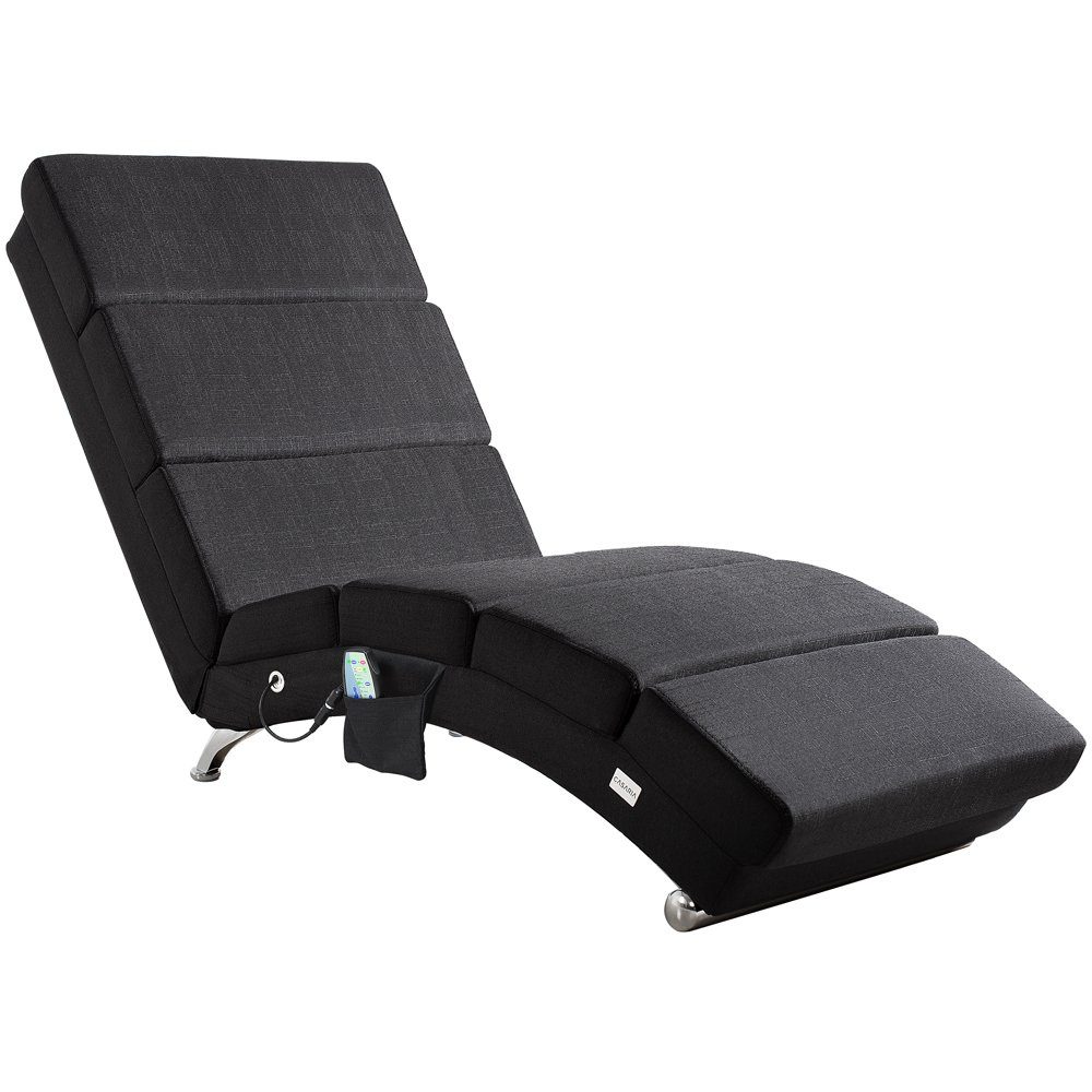 Casaria Relaxliege London Massage, 1 Teile, Massage Heizfunktion 186x89x55cm Stoff Gepolstert 180kg Belastbarkeit