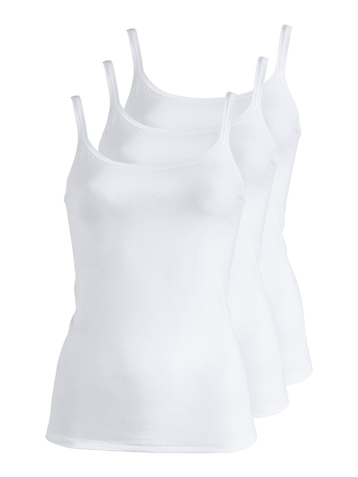 Achseltop 3er Pack Damen Unterhemd Baumwolle-Elasthan