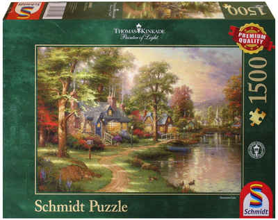 Schmidt Spiele Puzzle 1500 Teile Schmidt Spiele Puzzle Thomas Kinkade Am See 57452, 1500 Puzzleteile