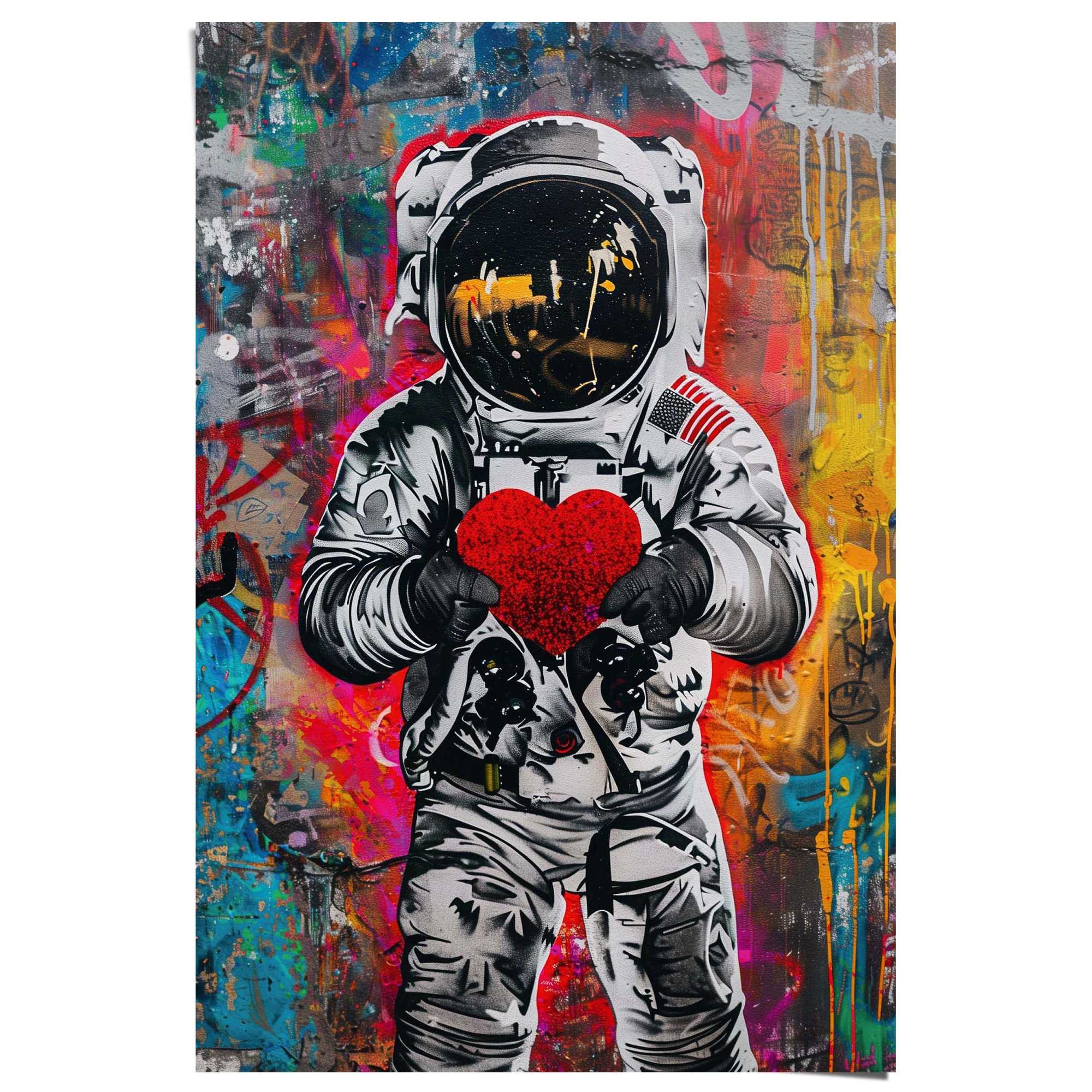 Reinders! Плакат Astronauten-Graffiti, Kinderzimmer - Mehrfarbig - 150 gr. Papier - Menschen - 61x91,5 cm
