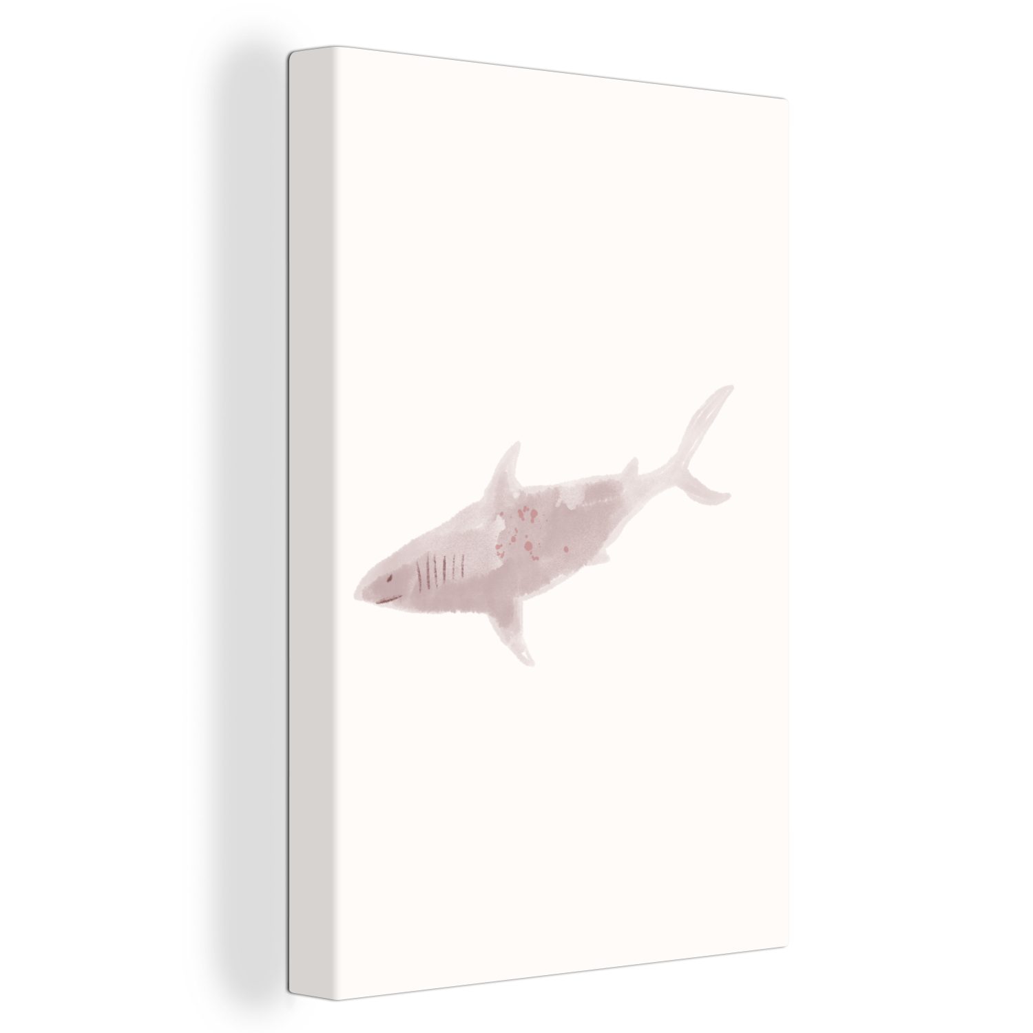 OneMillionCanvasses® Leinwandbild Hai - Meeresleben - Aquarell - Zeichnung, (1 St), Leinwandbild fertig bespannt inkl. Zackenaufhänger, Gemälde, 20x30 cm