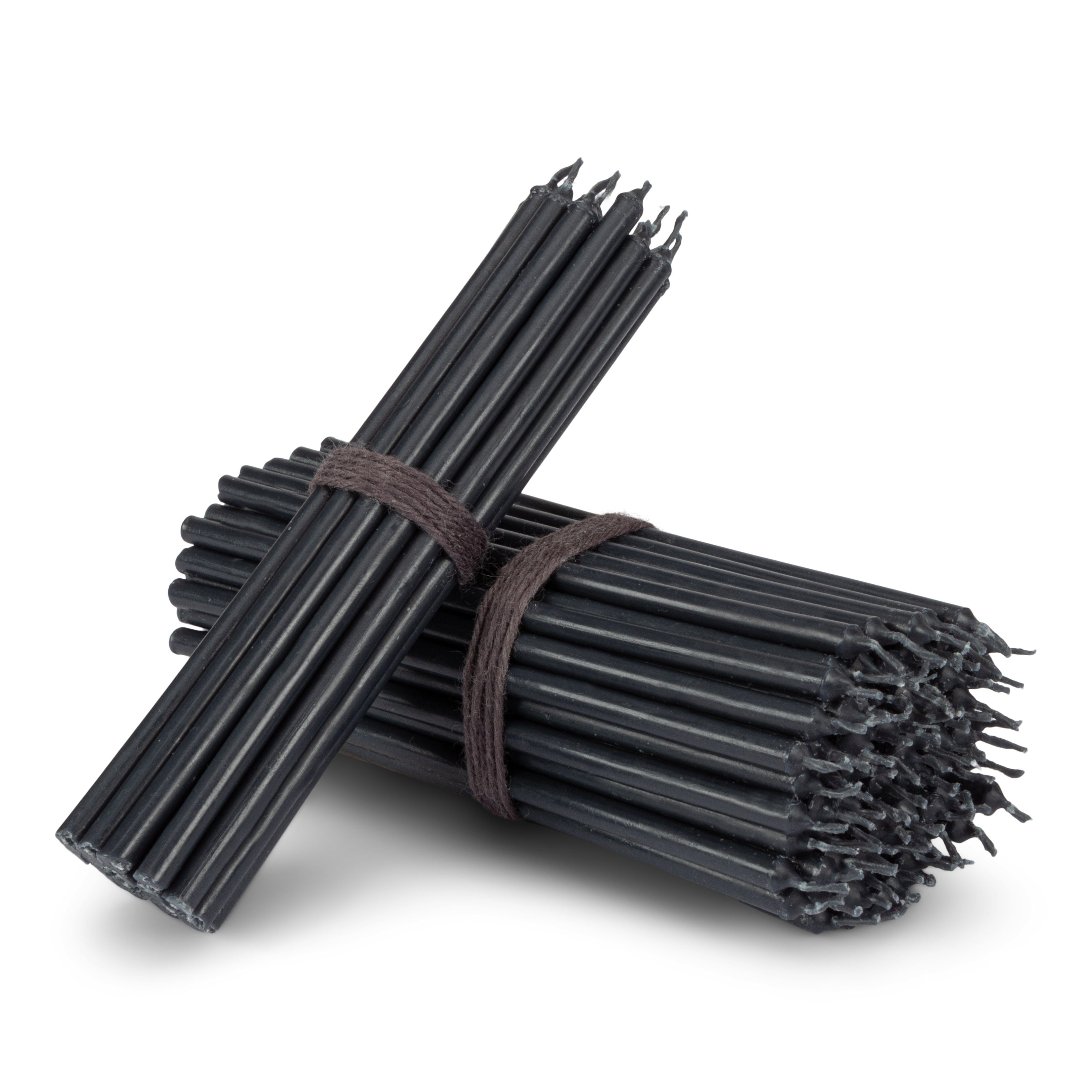 NKlaus Spitzkerze 1000x Stabkerzen schwarz Tropf- Rußfrei L 15cm Rit (1000 Stück = ca. 4000g)