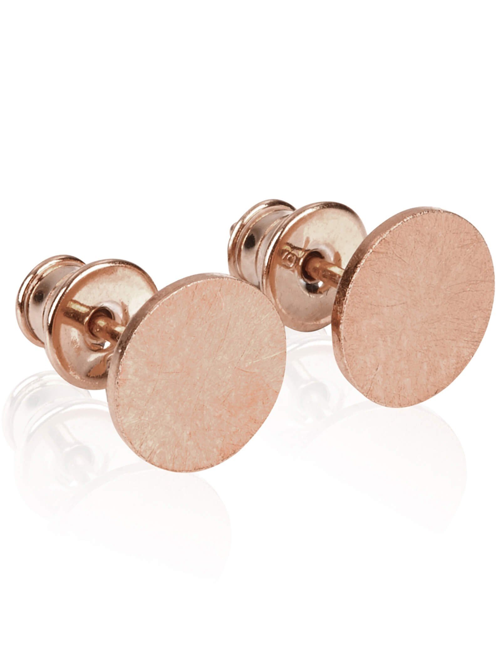 modabilé Paar Ohrstecker Ohrringe CIRCLE 8mm, Damen Kreis Ohrschmuck Roségold Vergoldet, Sterling Silber 925, Rund