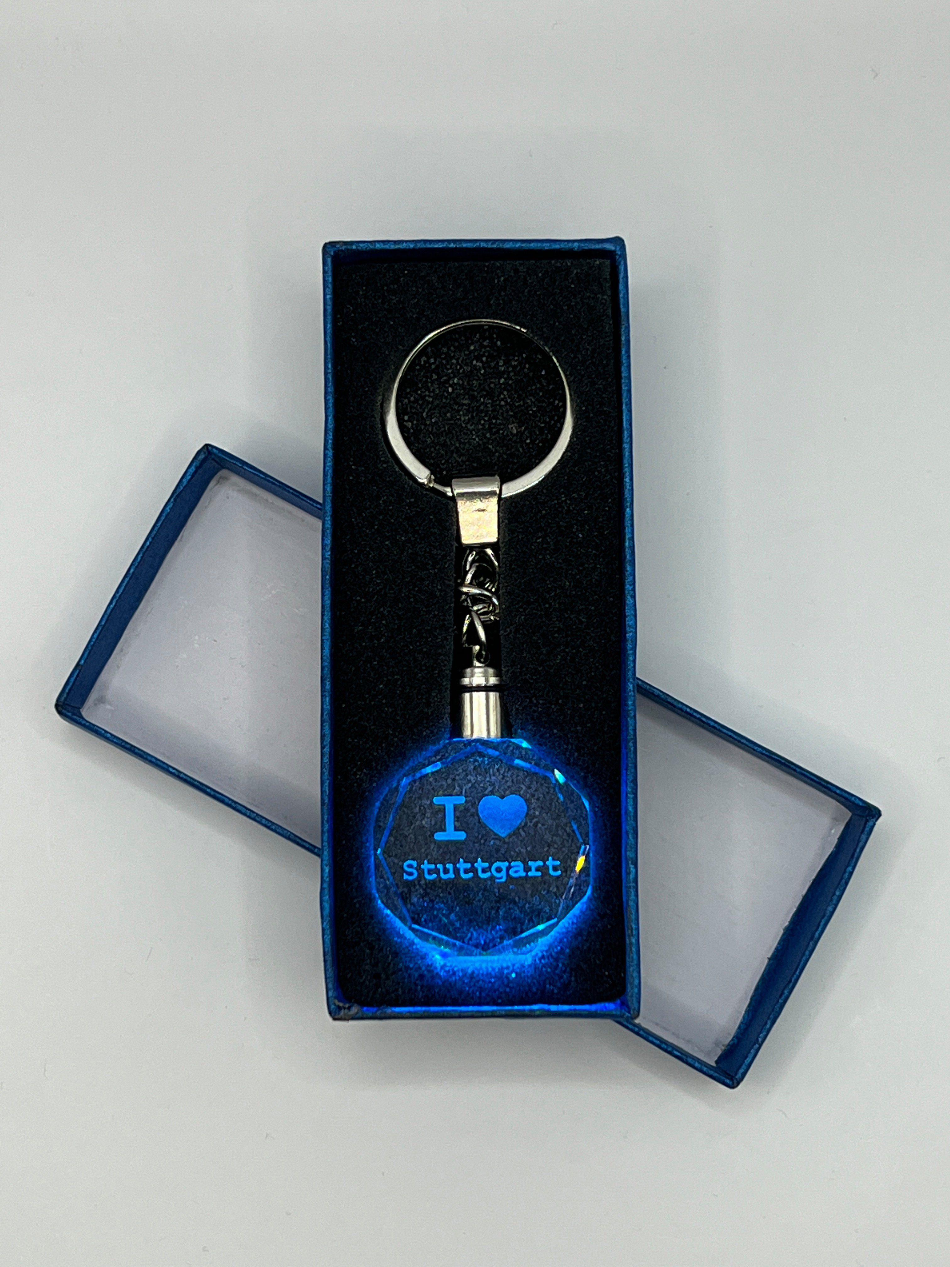 Schlüsselanhänger Stuttgart Love Schlüsselanhänger LED mit Stelby Multicolor I Geschenkbox