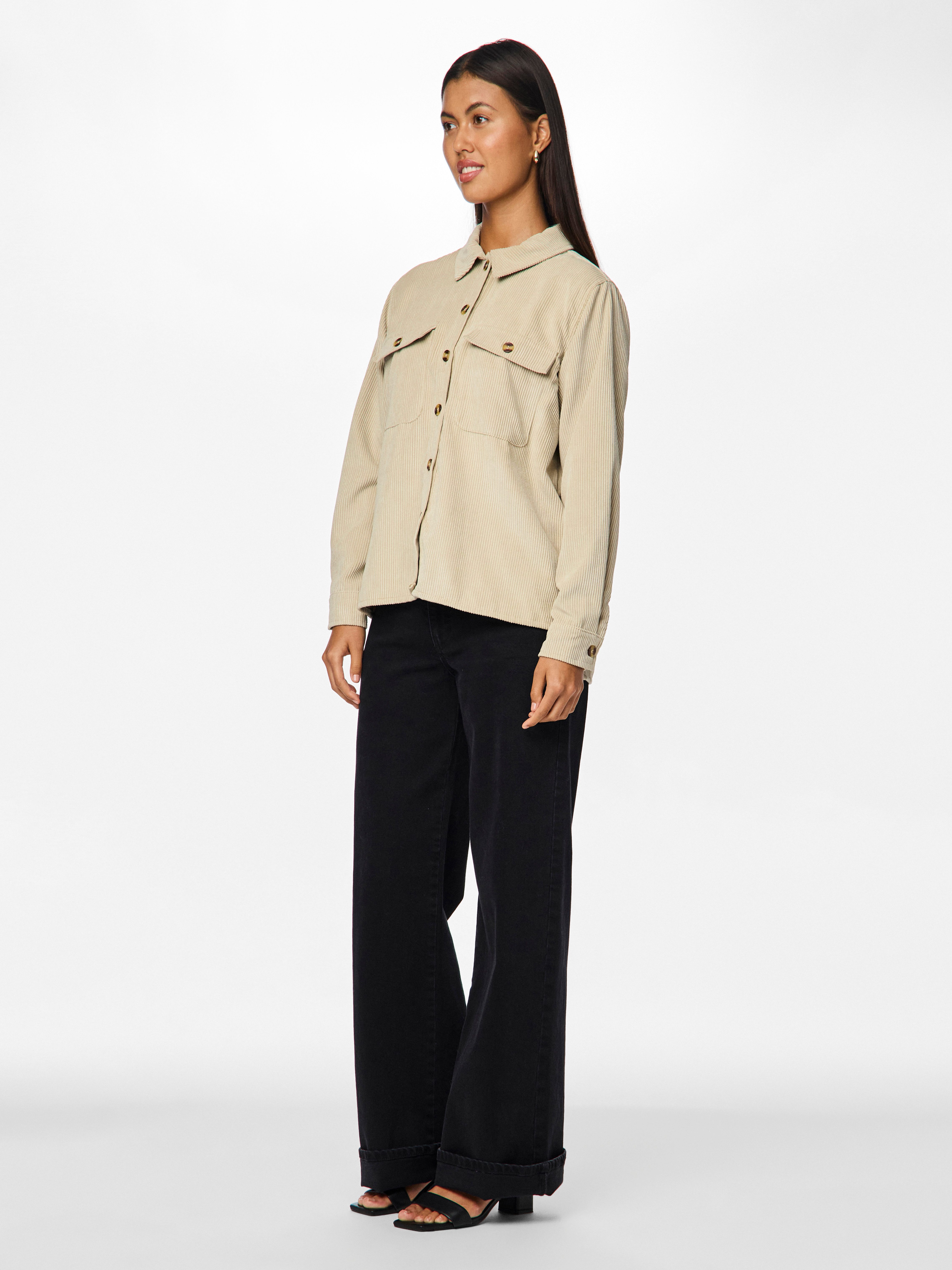 pieces Hemdbluse PCEFFI LS SHIRT WVN NOOS Materialmix, loose fit