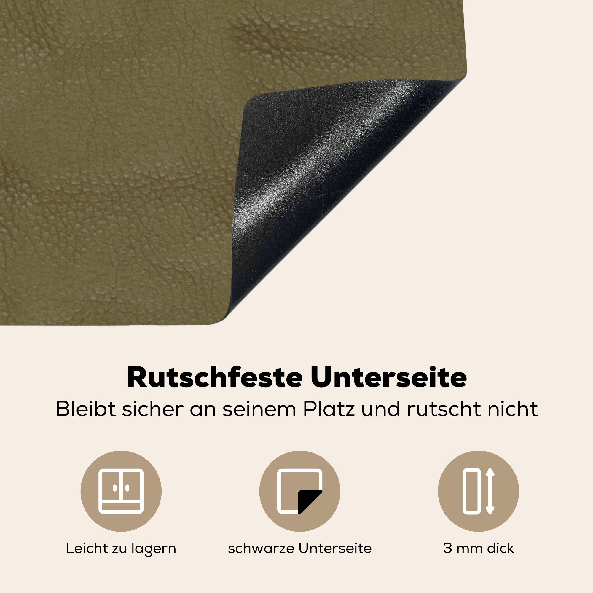 Leder tlg), - MuchoWow Ceranfeldabdeckung, Arbeitsplatte 78x78 Tiere, (1 für Induktionsschutz cm, - Vinyl, küche Grün - Herdblende-/Abdeckplatte