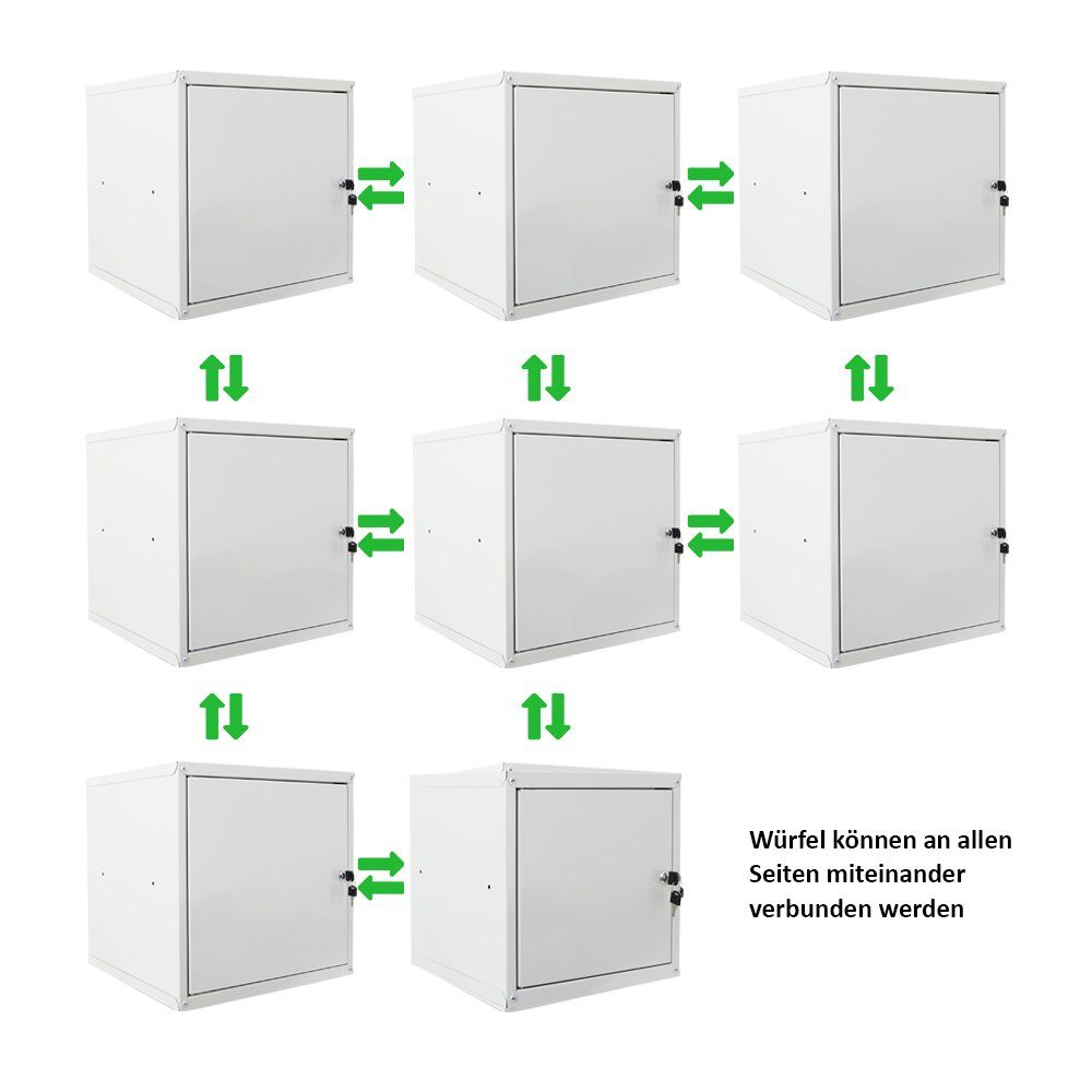 PROREGAL® Spind Mega Deal, (2-St) Grau XL, Schließfachwürfel 2x Cubic cm, 45x45x45 HxBxT