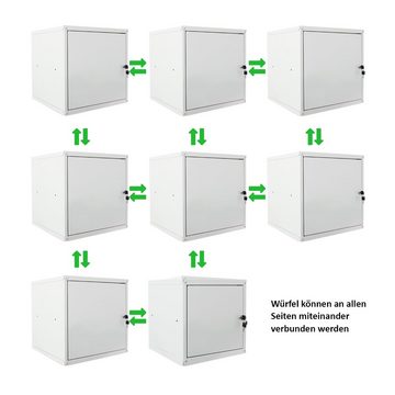 PROREGAL® Spind Mega Deal 5x Schließfachwürfel Cubic XL, HxBxT 45x45x45cm, Grau