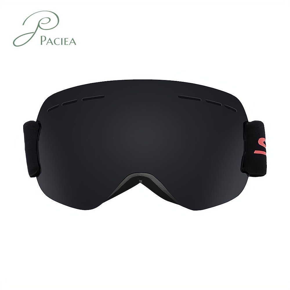 PACIEA Skibrille Windschutzsand ultraleichte große kugelförmige Oberfläche schwarz
