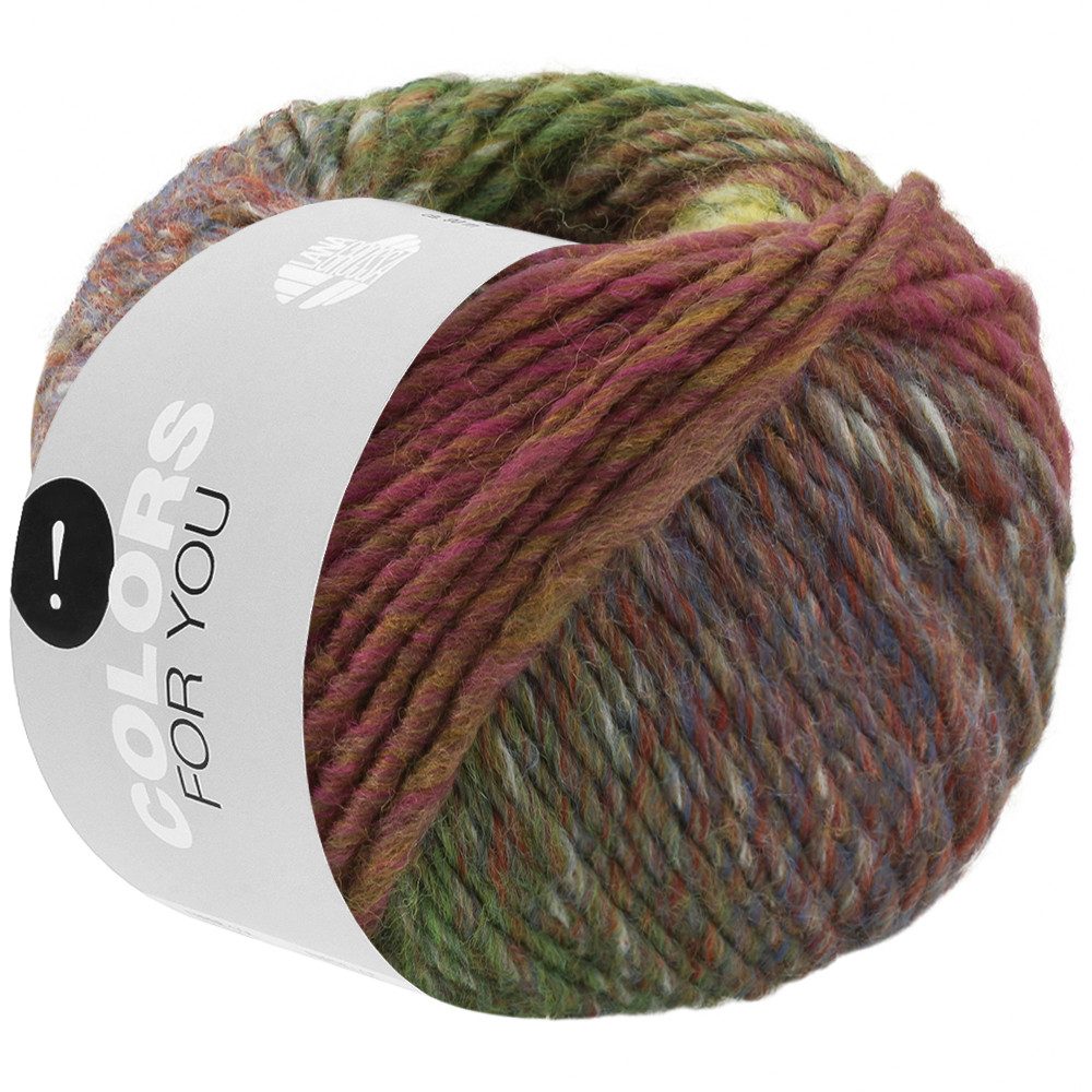 LANA GROSSA COLORS FOR YOU Häkelwolle, 90 m (voluminöses Dochtgarn mit Farbverlauf), 50 g