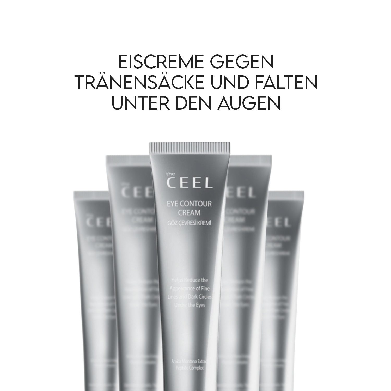 THE CEEL Augencreme Eye Contour Cream - Gegen Augenringe Tränensäcke Augenschatten 12ml, Arnica-Montana-Eis-Therapie-Creme 12 ml