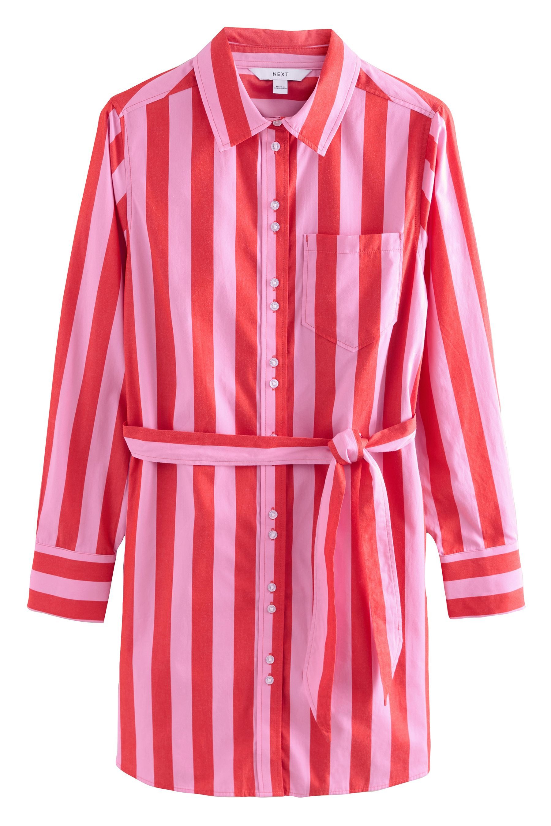 Next Minikleid Mini-Hemdblusenkleid mit Bindegürtel, Baumwolle günstig online kaufen