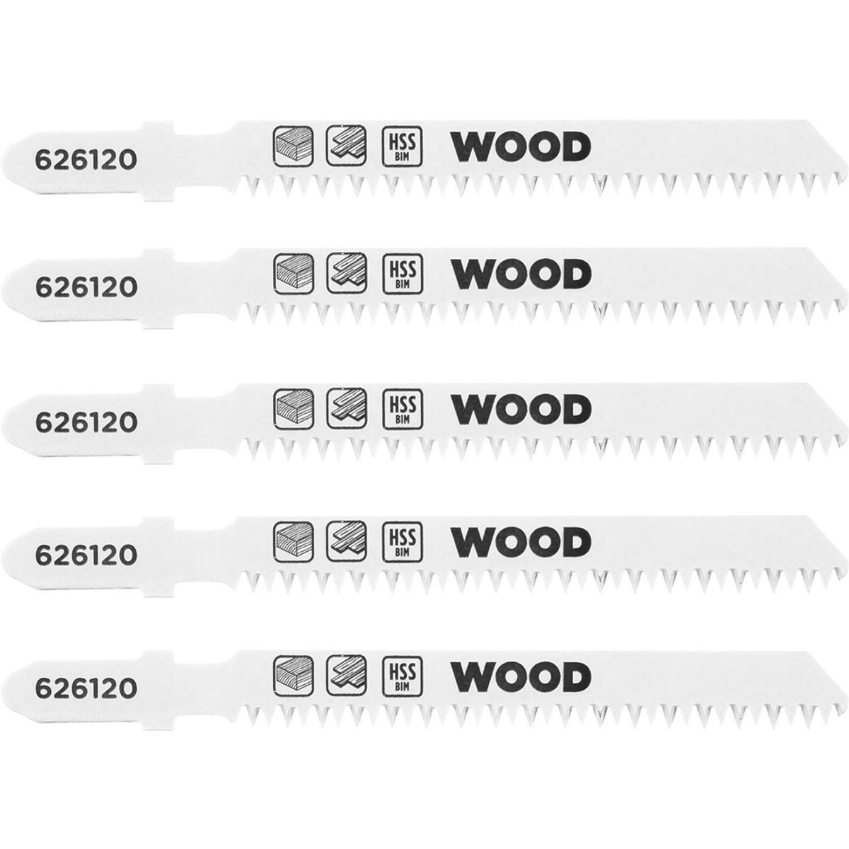 kwb Stichsägeblatt kwb 5x Stichsägeblätter Laminat (geeignet für Laminat, Hartholz, Bi-Me, 5x Stichsägeblätter für Laminat (für Laminat, Hartholz, Bi-Metall)