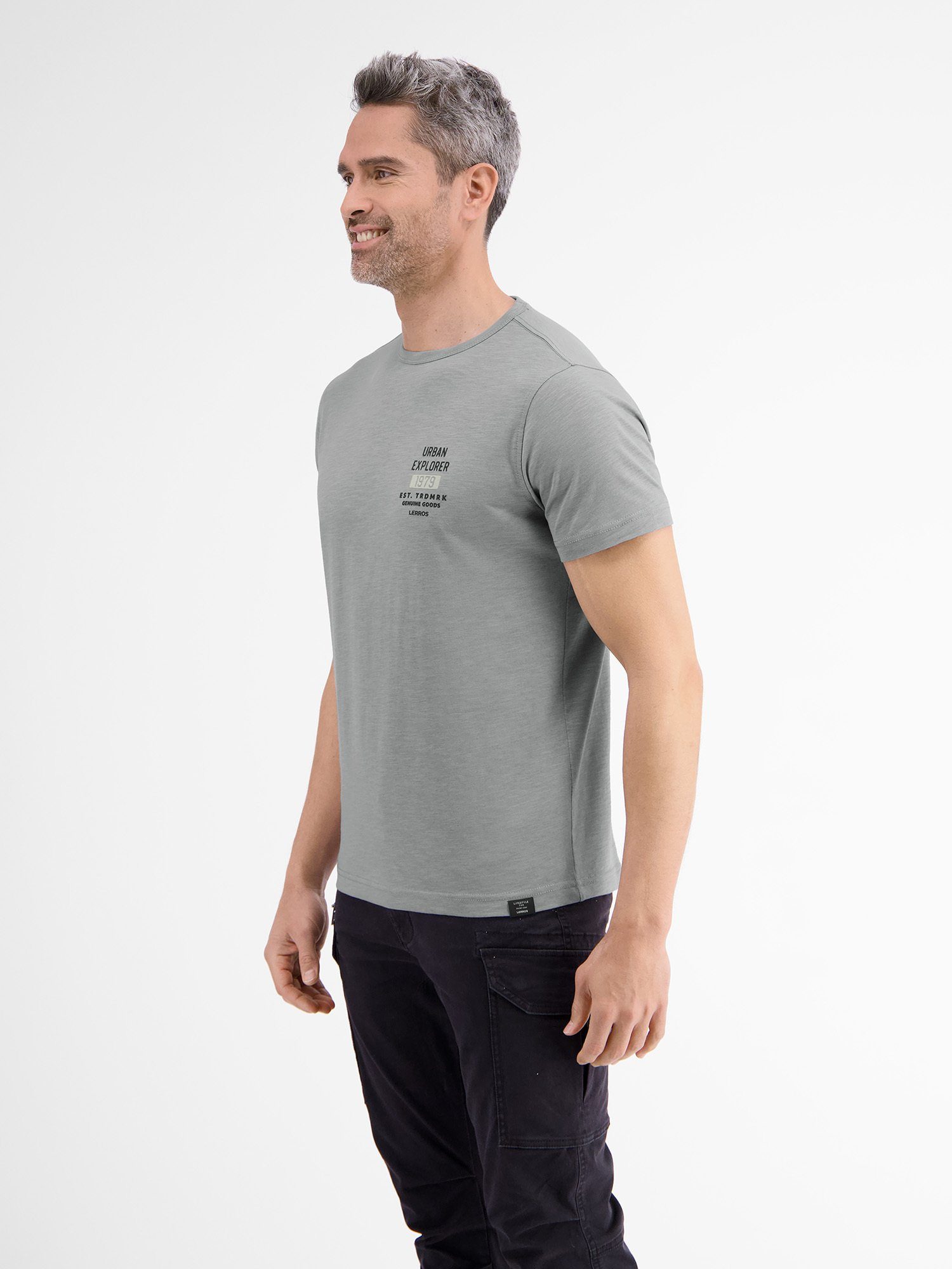 LERROS T-Shirt LERROS O-Neck PLATINUM GREY T-Shirt