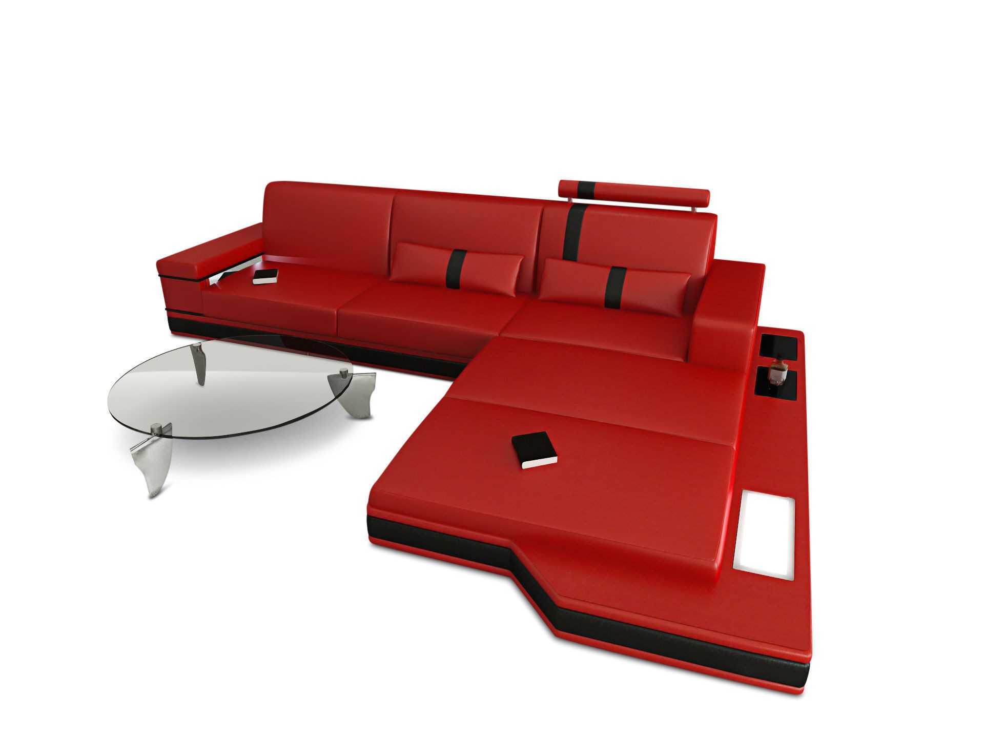 Sofa Dreams Ecksofa Messana L Form Mini Sofa, 4-Sitzer, Ottomane, LED-Beleuchtung, USB, Couch