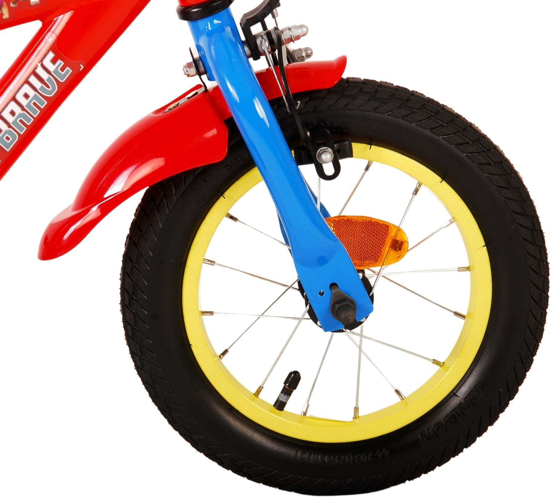 PAW PATROL Kinderfahrrad Jungen - Rot / Blau - verschiedene Größen - 85% zusammengebaut, bis 60 kg, Rücktrittbremse, Lenkerhöhe einstellbar, Luftbereifung