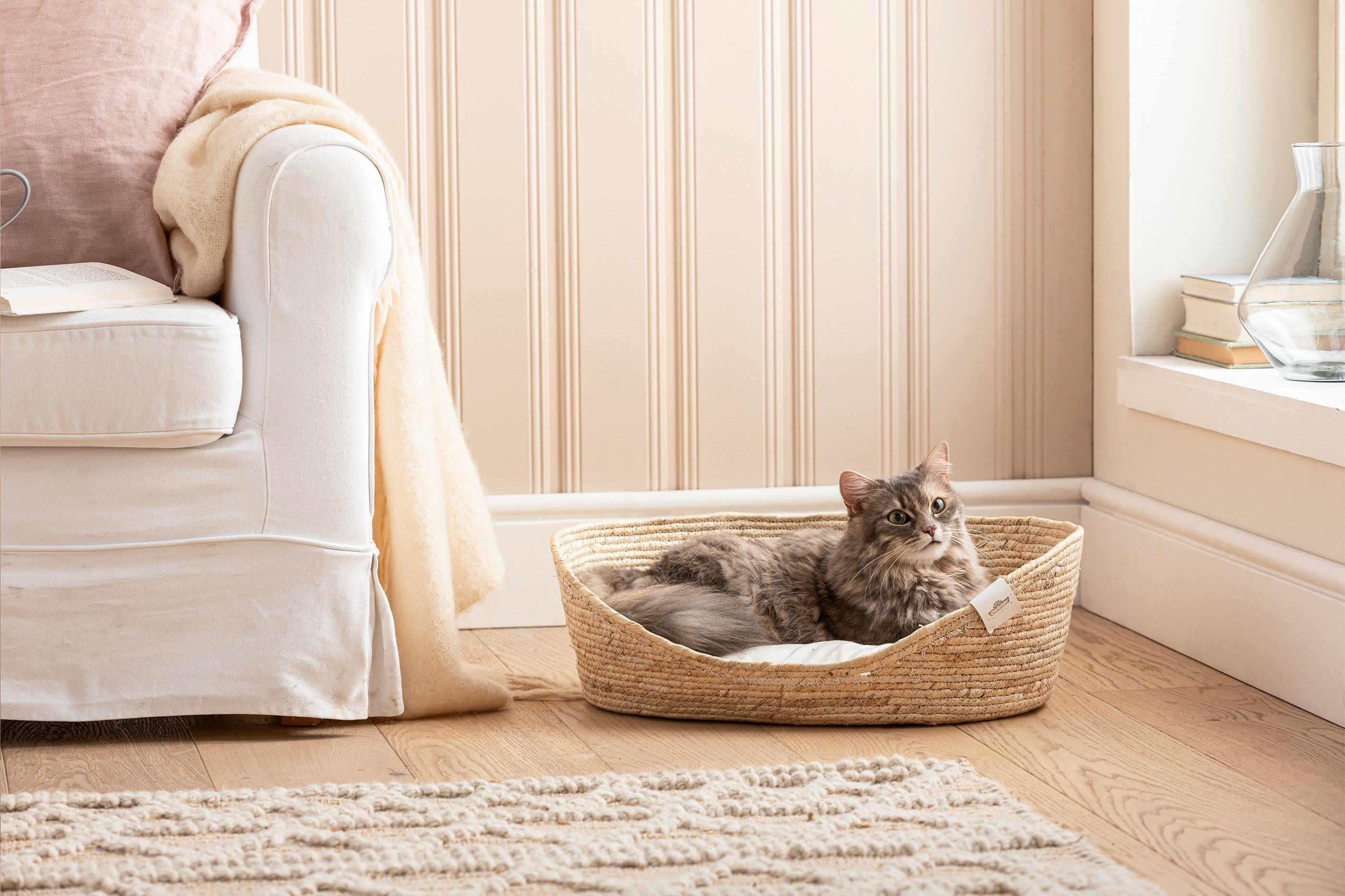 Dehner Tierbett Premium Kuschelbett Tiefer Schlaf, Naturmaterial, versch. Größen, exquisites, hochwertiges Hundebett / Katzenbett – Bild 5 von 5