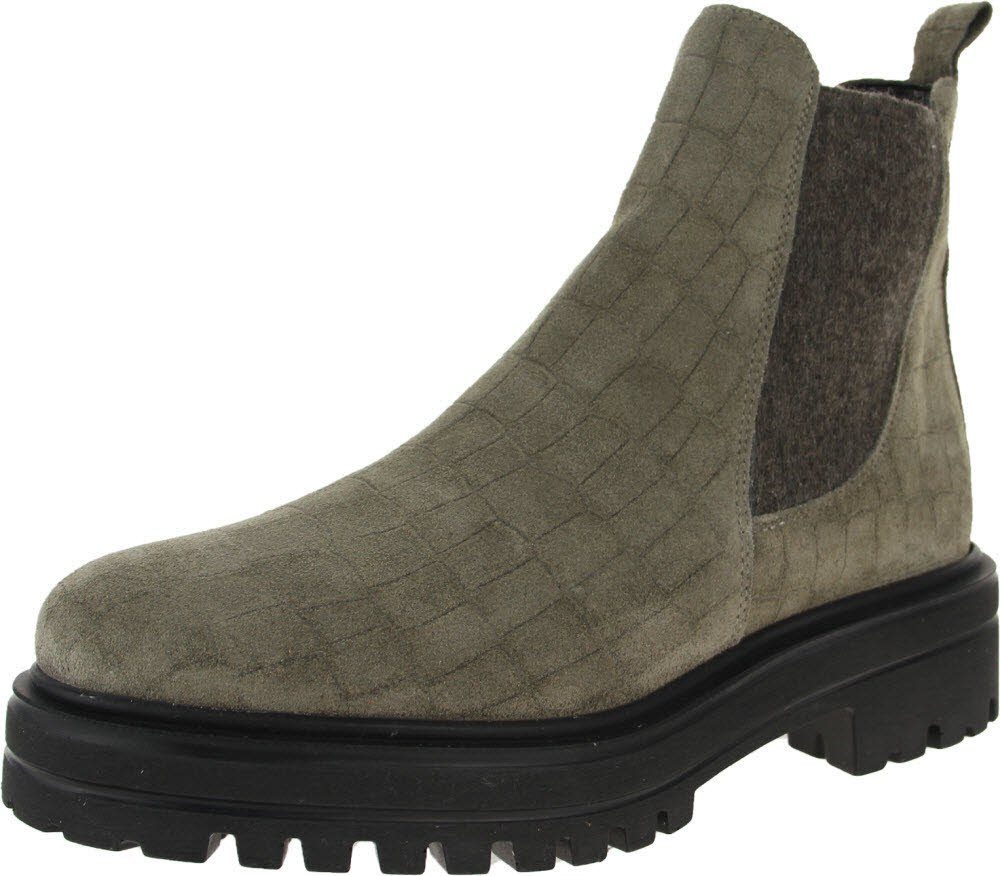Rieker Damen Chelsea Boots In Grau - Schlupfstiefel Mit Reißverschluss & Weichem Warmfutter