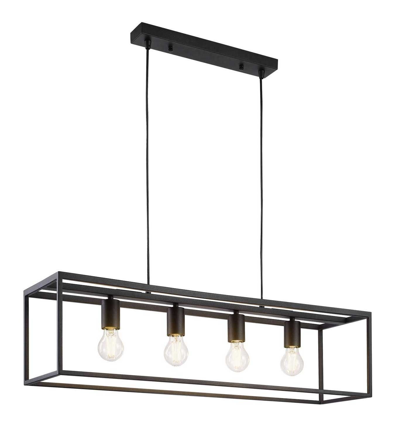 casa NOVA Hängeleuchte HAMPER, 4-flammig, Schwarz, Metall, B 80 cm, ohne Le günstig online kaufen