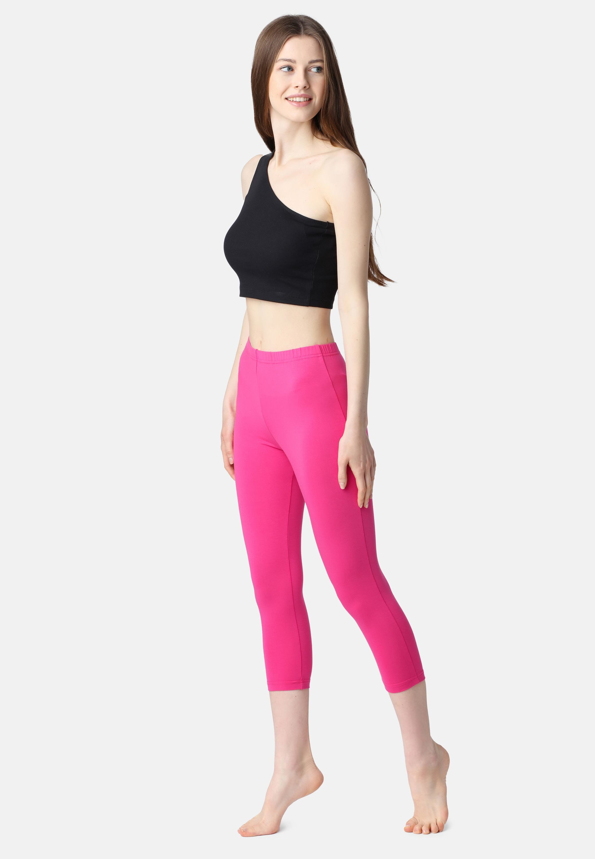 Bellivalini Leggings Damen 3/4 Capri Leggings aus Baumwolle BLV50-199 (1-tlg) elastischer Bund