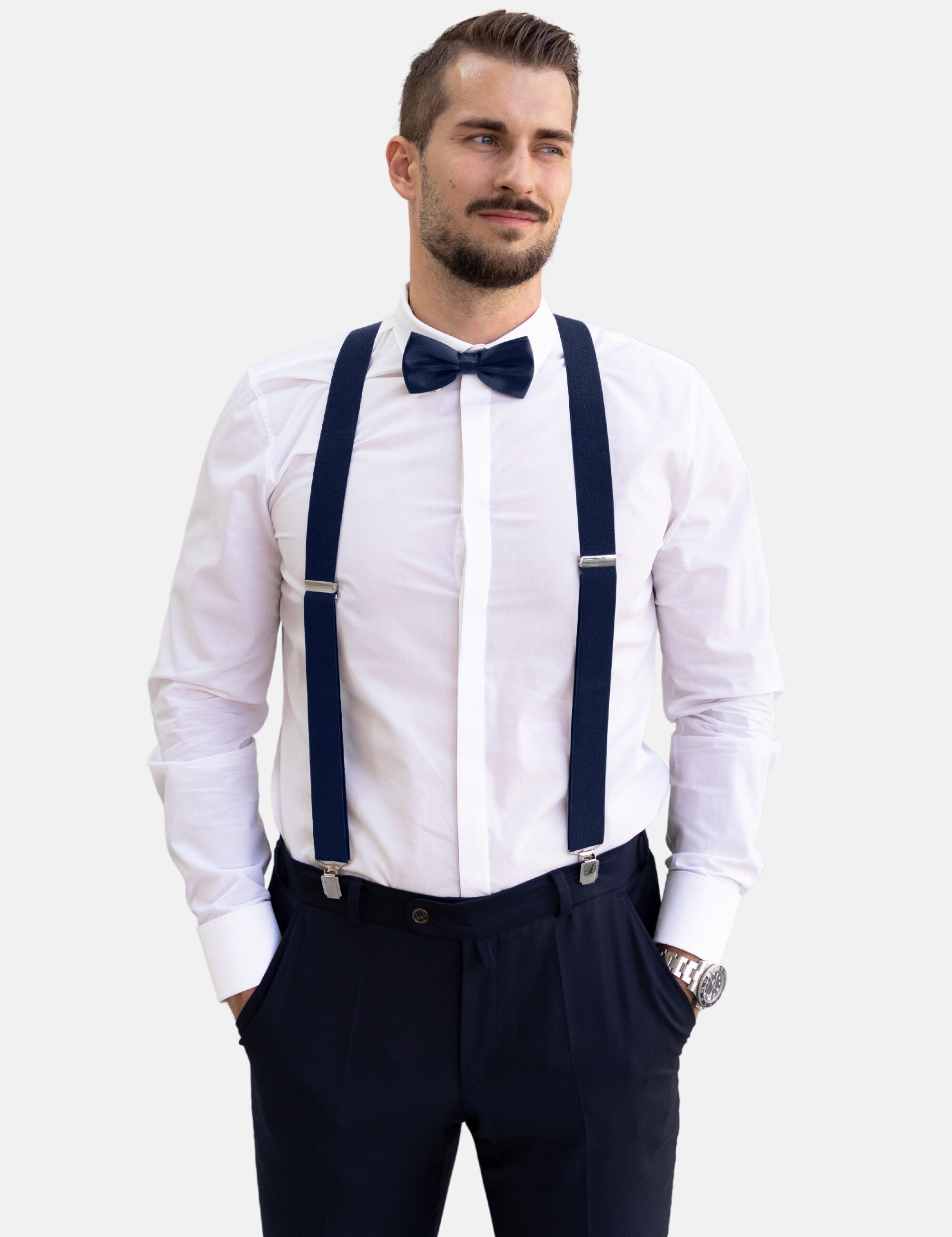 Massi Morino Hosenträger mit Fliege günstig online kaufen