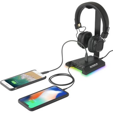SpeaKa Professional RGB Kopfhörerständer mit 3x 3.5 mm Kopfhörerständer