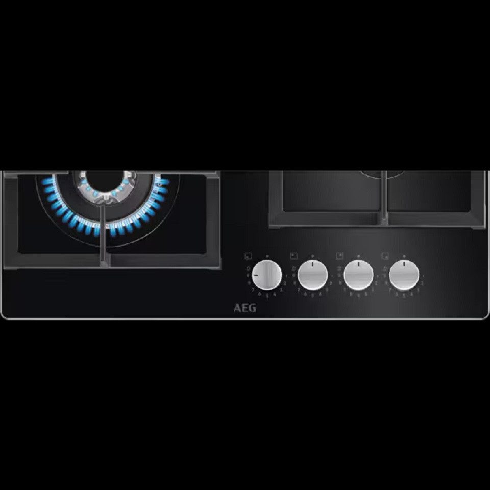 AEG Gas-Kochfeld 6000 HKB64420NB, Thermosicherung, Bedienknebel, 1 Wok Kochstelle