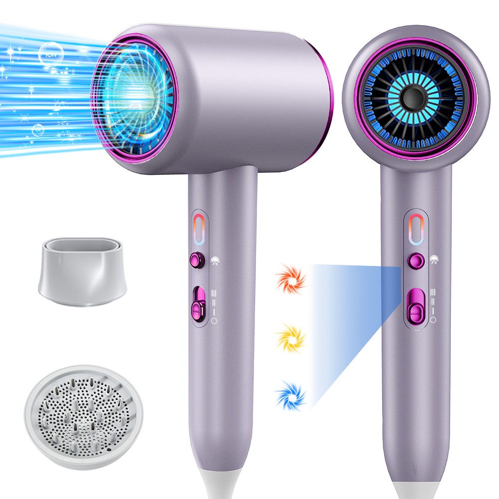 ibettertec Haartrockner Haartrockner Föhn Ionen 2400W,Anti-Spliss mit Kaltluft Modus, 2400,00 W, (25m/S, 3 Stylingaufsätze, angereichert mit Keratin und, Mandelöl, Ionenpflege - Anti Frizz, langlebiger AC-Motor)