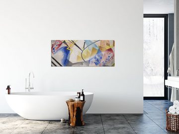 Pixxprint Glasbild Wassily Kandinsky - Entscheidendes Rosa, Wassily Kandinsky - Entscheidendes Rosa (1 St), Glasbild aus Echtglas, inkl. Aufhängungen und Abstandshalter
