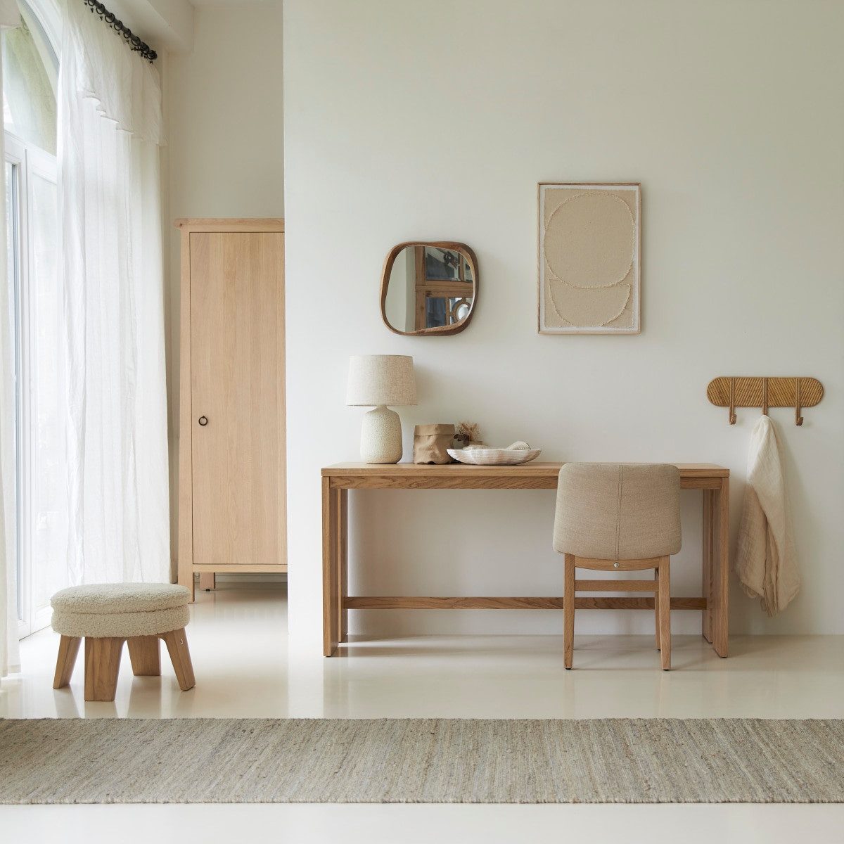 Tikamoon Schreibtisch Schreibtisch Eden aus massivem Eichenholz 160 cm