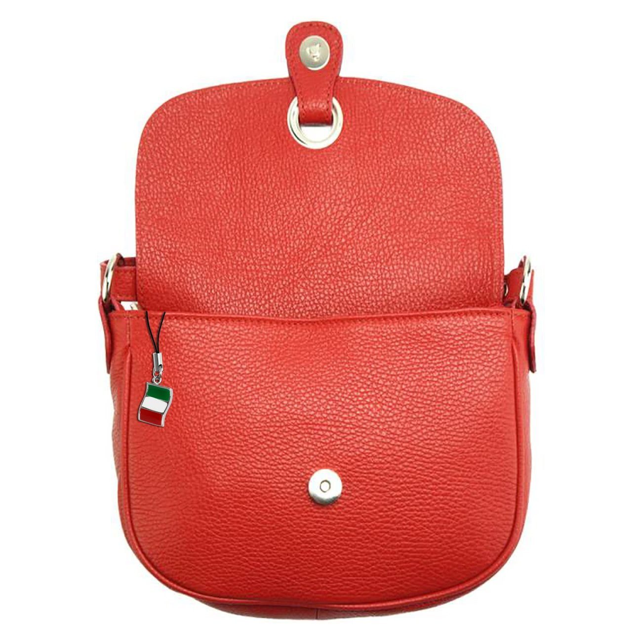 (Schultertasche), Umhängetasche Leder Florence ca. Schultertasche, Damen Umhängetasche, Schultertasche rot Abendtasche Damen 21cm FLORENCE