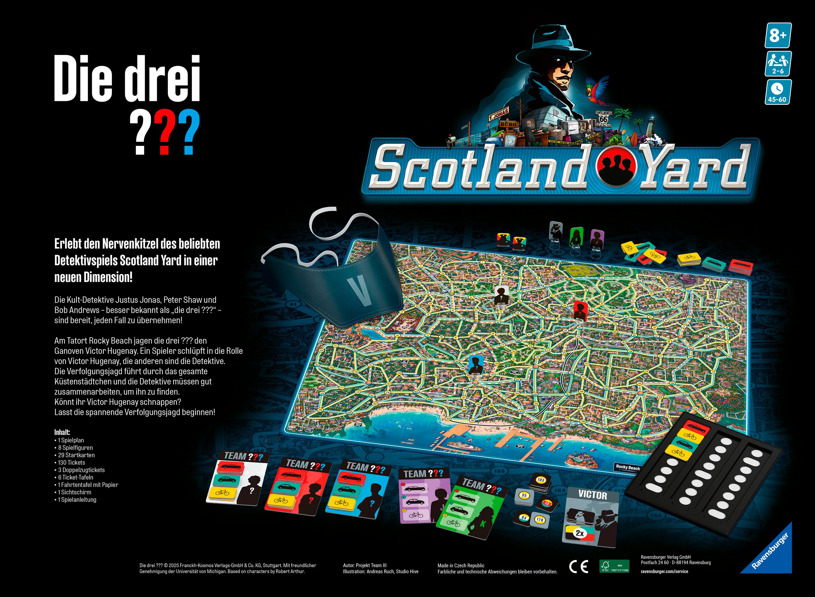 Ravensburger Spiel Die drei ??? Scotland Yard, Gesellschaftsspiel, Made in Europe
