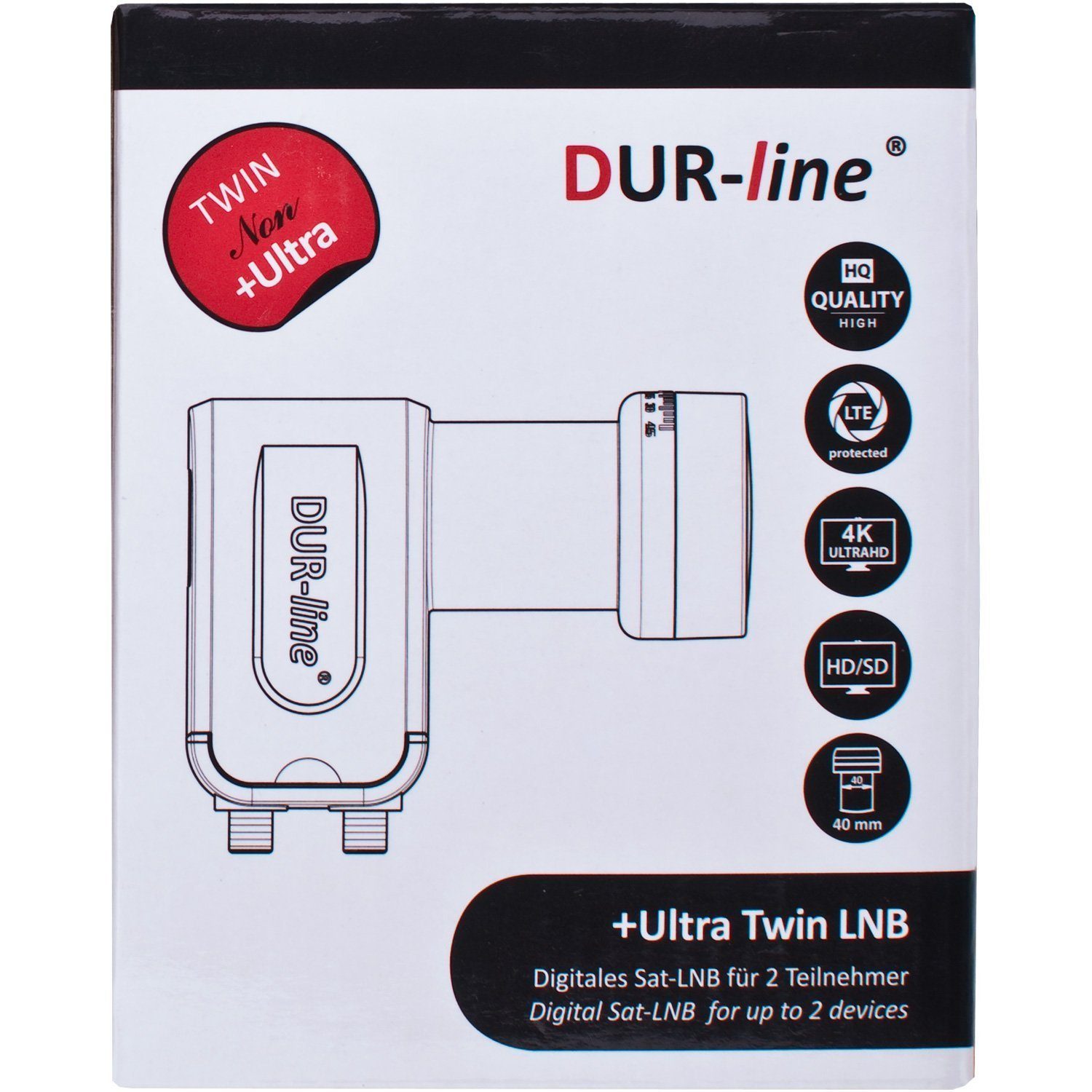 DUR-line - LTE-Filter LNB Teilnehmer Universal-Twin-LNB mit [ Twin DUR-line - +Ultra 2 schwarz