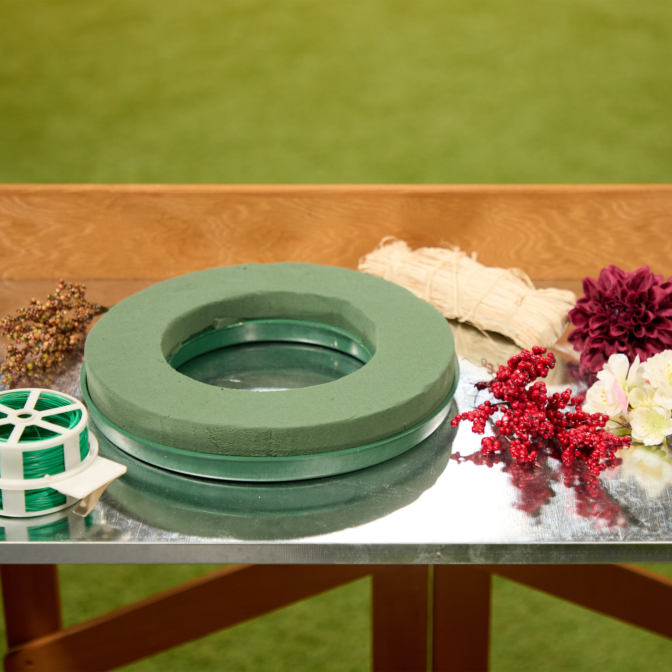 relaxdays Bastelnaturmaterial Steckschaum Ring 3er Set, (Set 3-tlg)