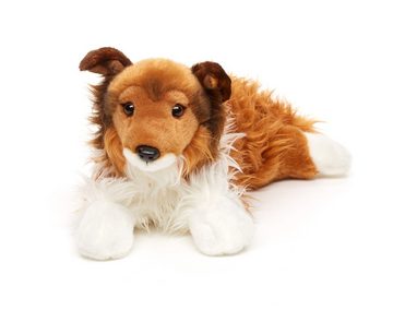 Uni-Toys Kuscheltier Langhaarcollie, liegend - 41 cm - versch. Farben - Plüsch-Hund, Collie, zu 100 % recyceltes Füllmaterial