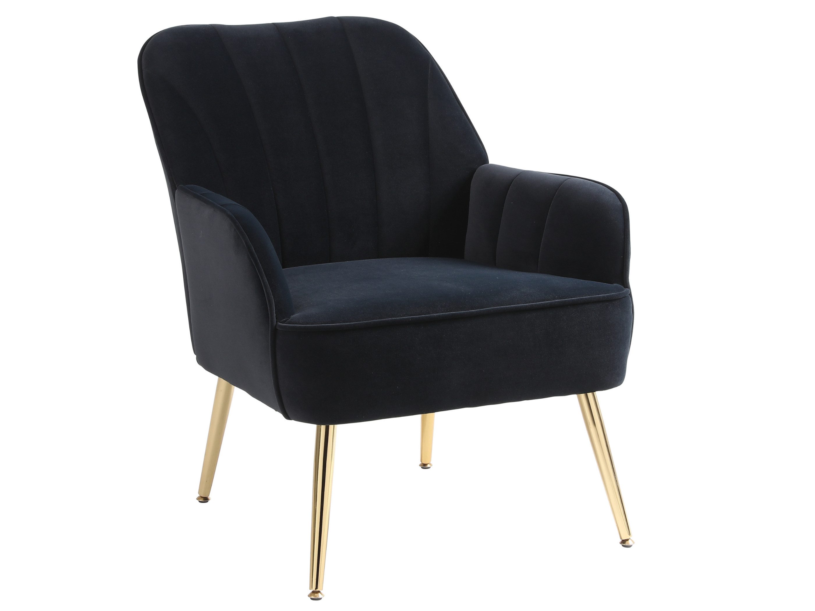 SeedWave Sessel Samt Lesesessel mit goldenen Metallbeine, Gemütlicher Lounge Stuhl, Modern Sessel Wohnzimmer,Relaxsessel mit Gekippter Rückenlehne