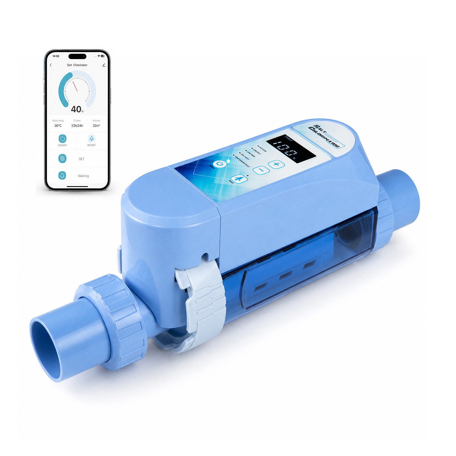 COSTWAY Chlorgenerator Salzchlorgenerator automatisch für Salzwasserpool Salzchlorinatorsyste
