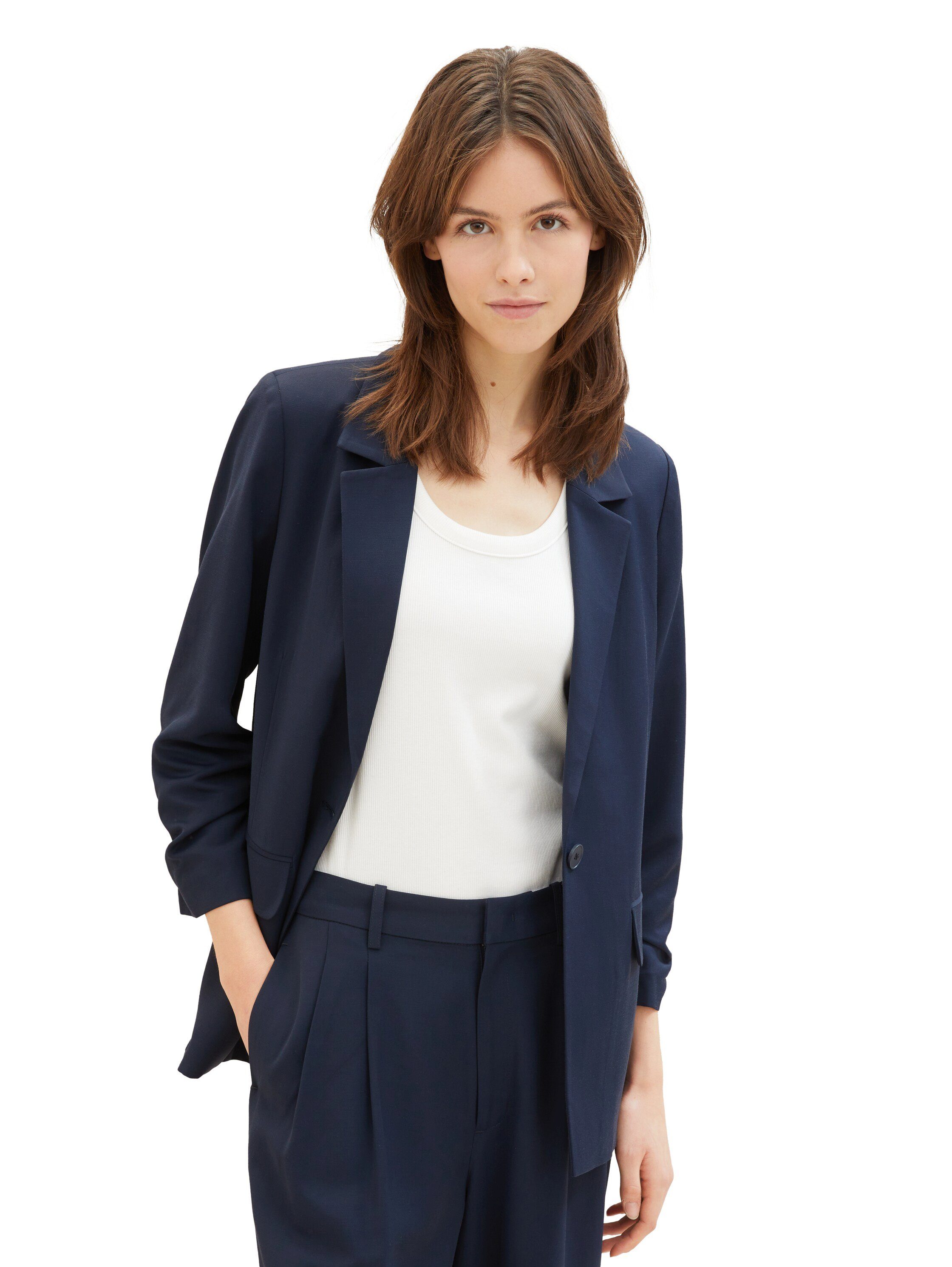 TOM TAILOR Denim Kurzblazer mit gerafften günstig online kaufen