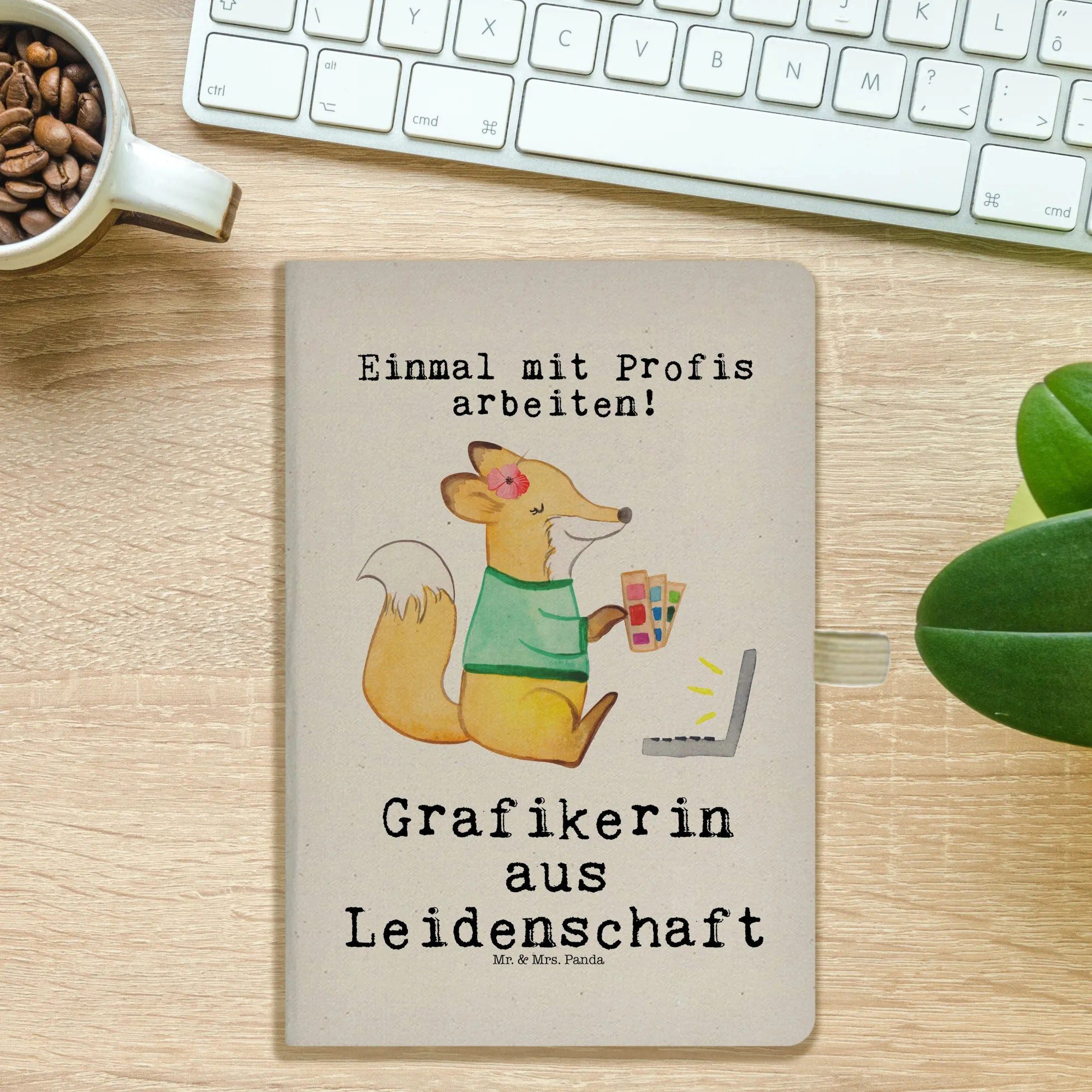 Thumbnail - Mr. & Mrs. Panda Notizbuch Grafikerin Leidenschaft - Transparent - Geschenk, Jubiläum, Tagebuch Mr. & Mrs. Panda, Kreati...