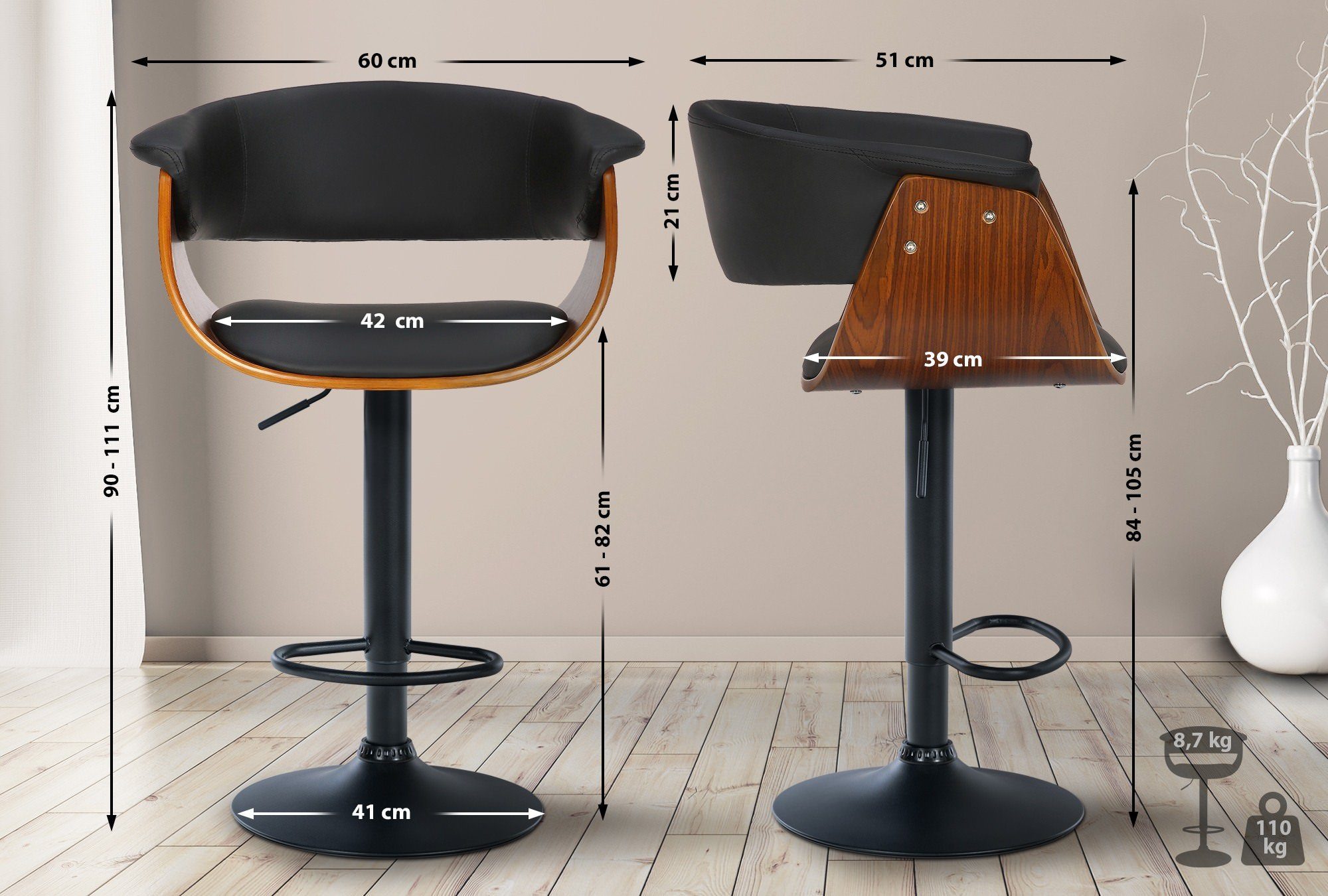 CLP Barhocker Vestal (2er Set, 2 günstig online kaufen