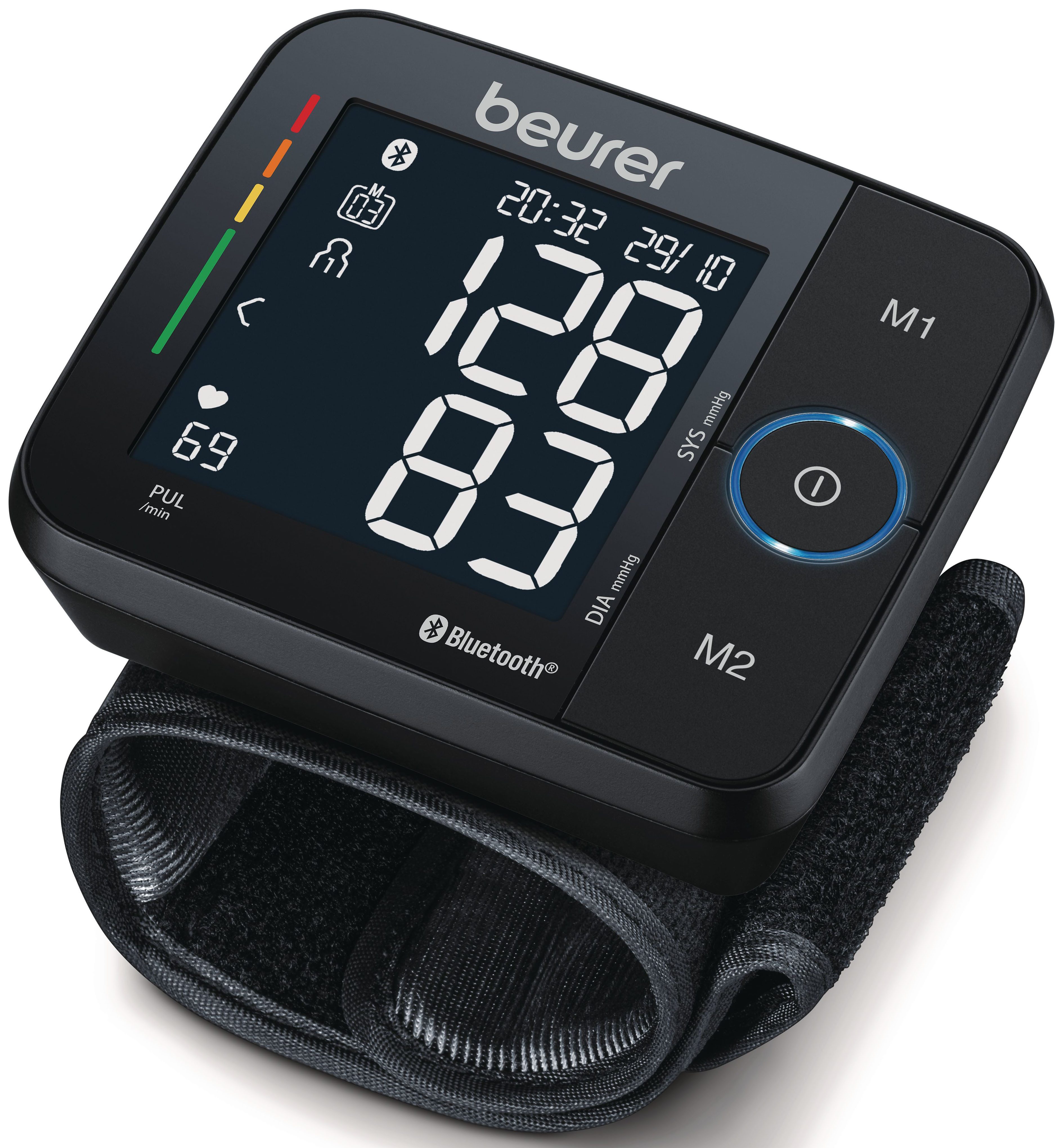 Handgelenk-Blutdruckmessgerät BC 54 mit farbigem Risikoindikator und Arrhythmie-Erkennung