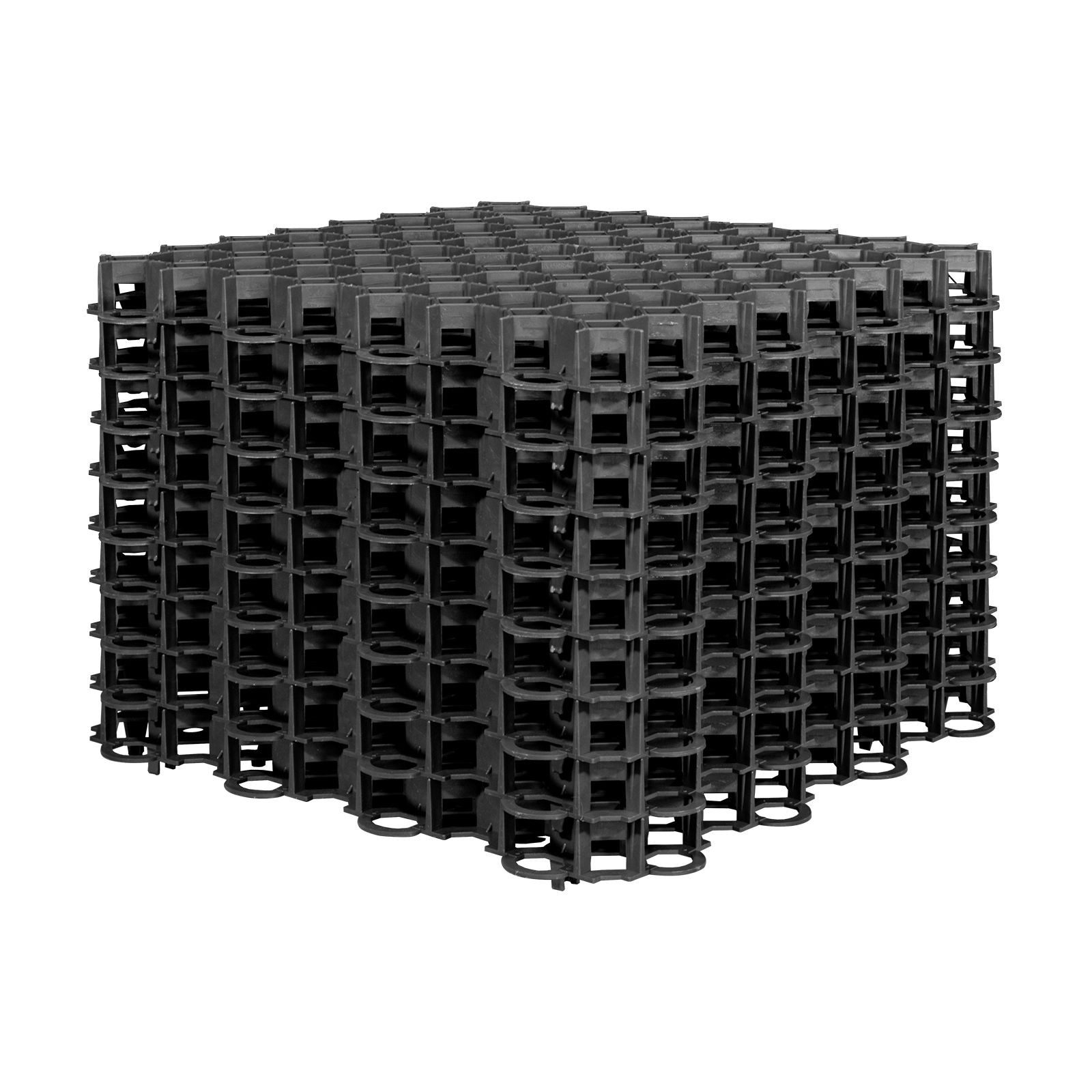 Fixkraft Rasengitter 10x Rasengitter Paddockplatten 50x50 cm 2,5 m² Schwarz, 50x50 cm