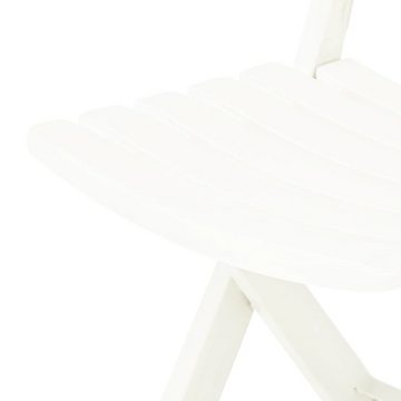 vidaXL Gartenstuhl Klappbare Gartenstühle 2 Stk. Kunststoff Weiß (2 St)