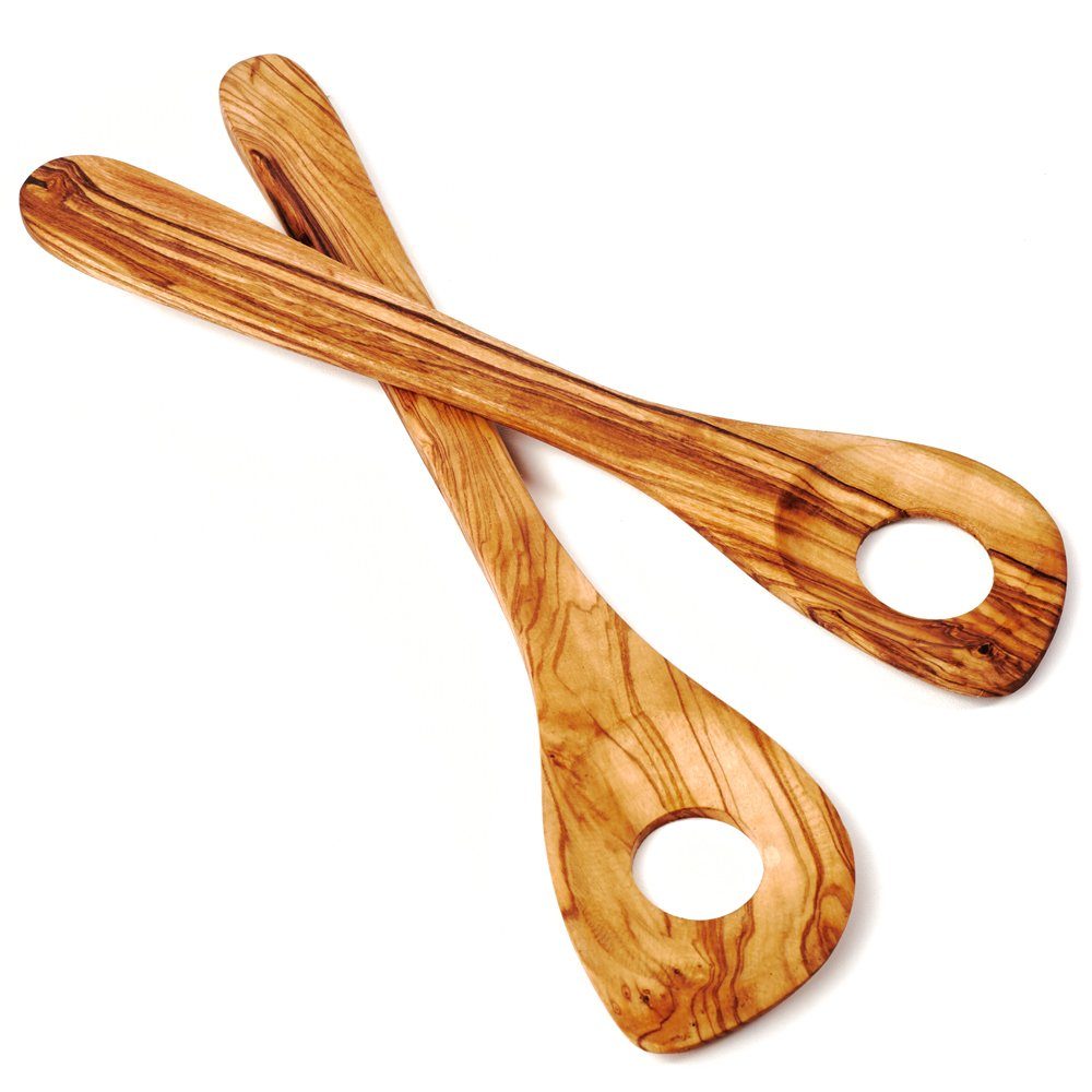Reislöffel 2er Set Risottolöffel aus Olivenholz