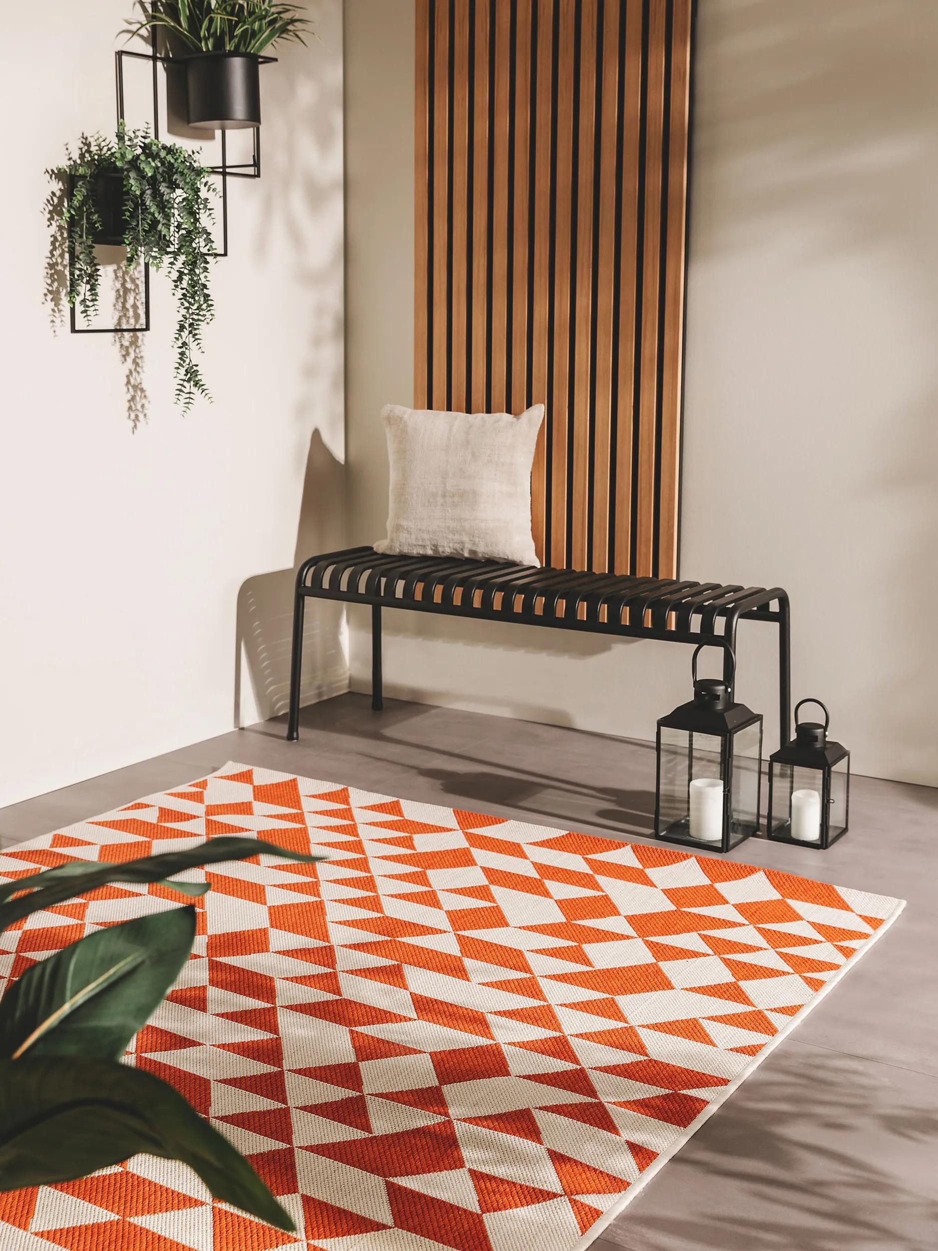 benuta Outdoorteppich Cleo, rechteckig, Höhe: 5 mm, Teppich Wohnzimmer, Schlafzimmer, Esszimmer, Flur, Kunstfaser, Cozy