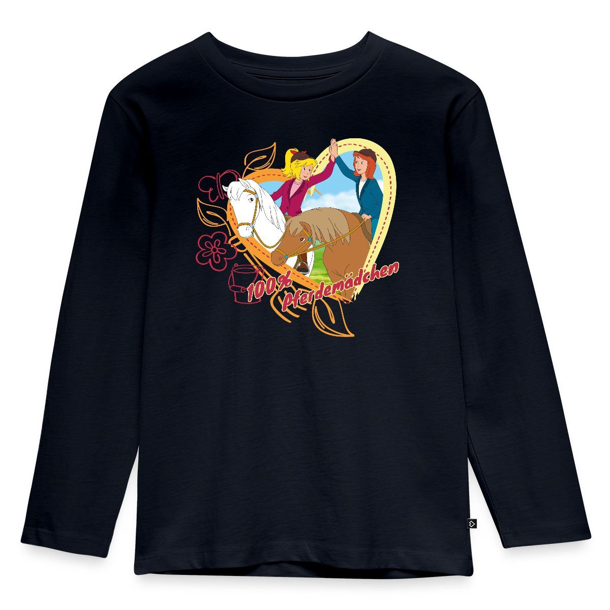 T-Shirt Bibi Und Tina Pferdemädchen Herz Kinder Premium Langarmshirt