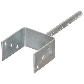 vidaXL H-Pfostenanker Pfostenträger 6 Stk. Silbern 10×6×30 cm Verzinkter Stahl, (6-St)